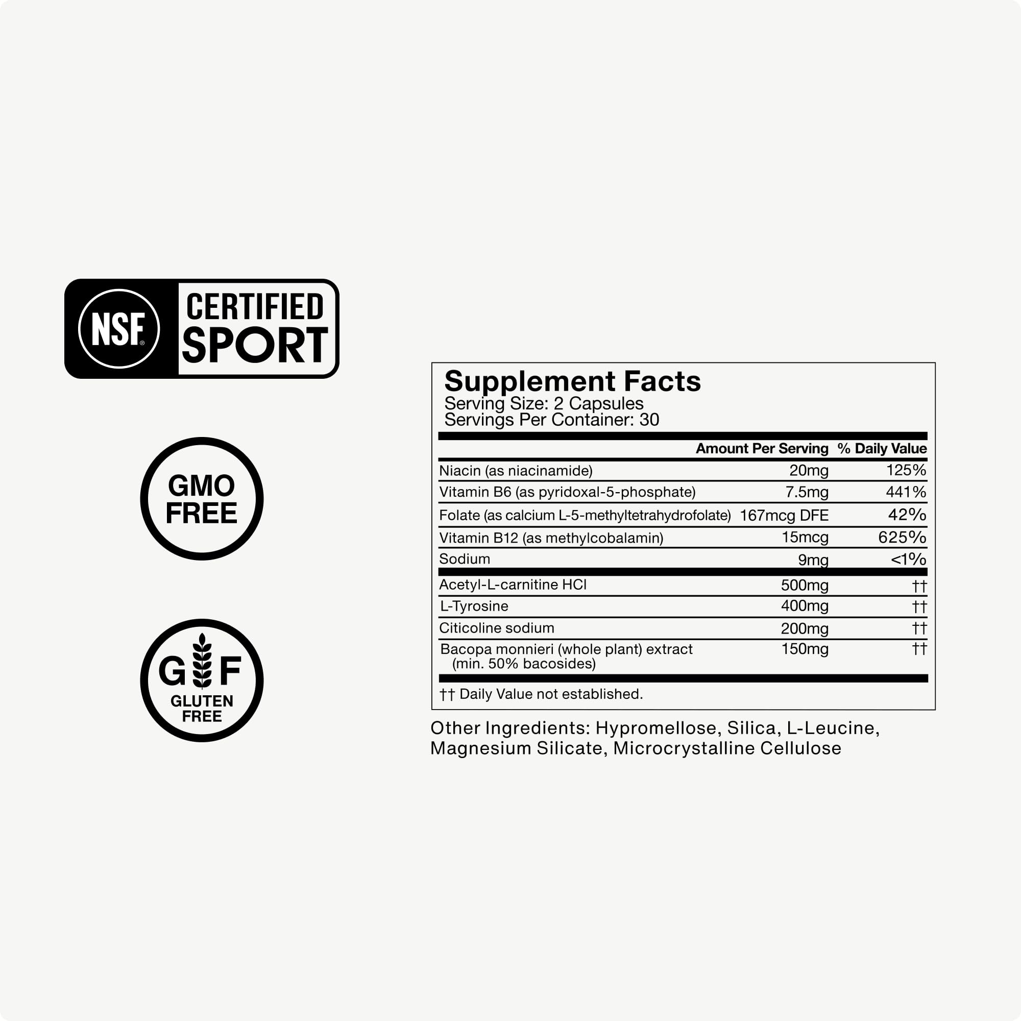 Momentous Brain Drive Nootropic Supplement - Brain Supplement for Memory & Focus Support - NSF Certified for Sport - GMO- & Gluten-Free - 30 Servings Momentous Au supplements