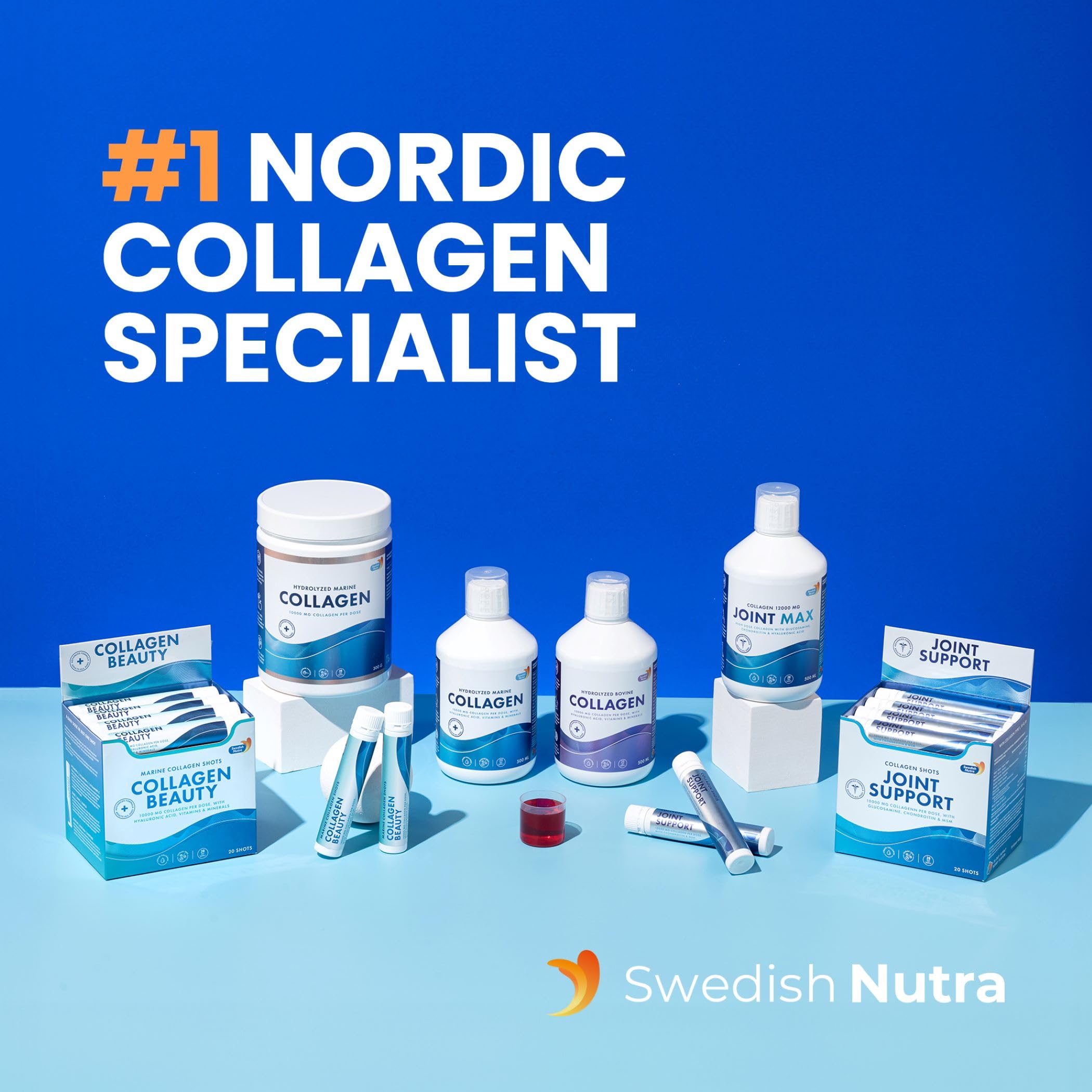 Swedish Nutra 10,000 mg Hydrolyzed Marine Collagen Liquid Supplement - 500 ml, 20 Day Supply | Hyaluronic Acid, Biotin & Vitamin C for Healthy Hair, Skin, Nails & Joints | For Men & Women | Sugar-Free Swedish Nutra Au supplements