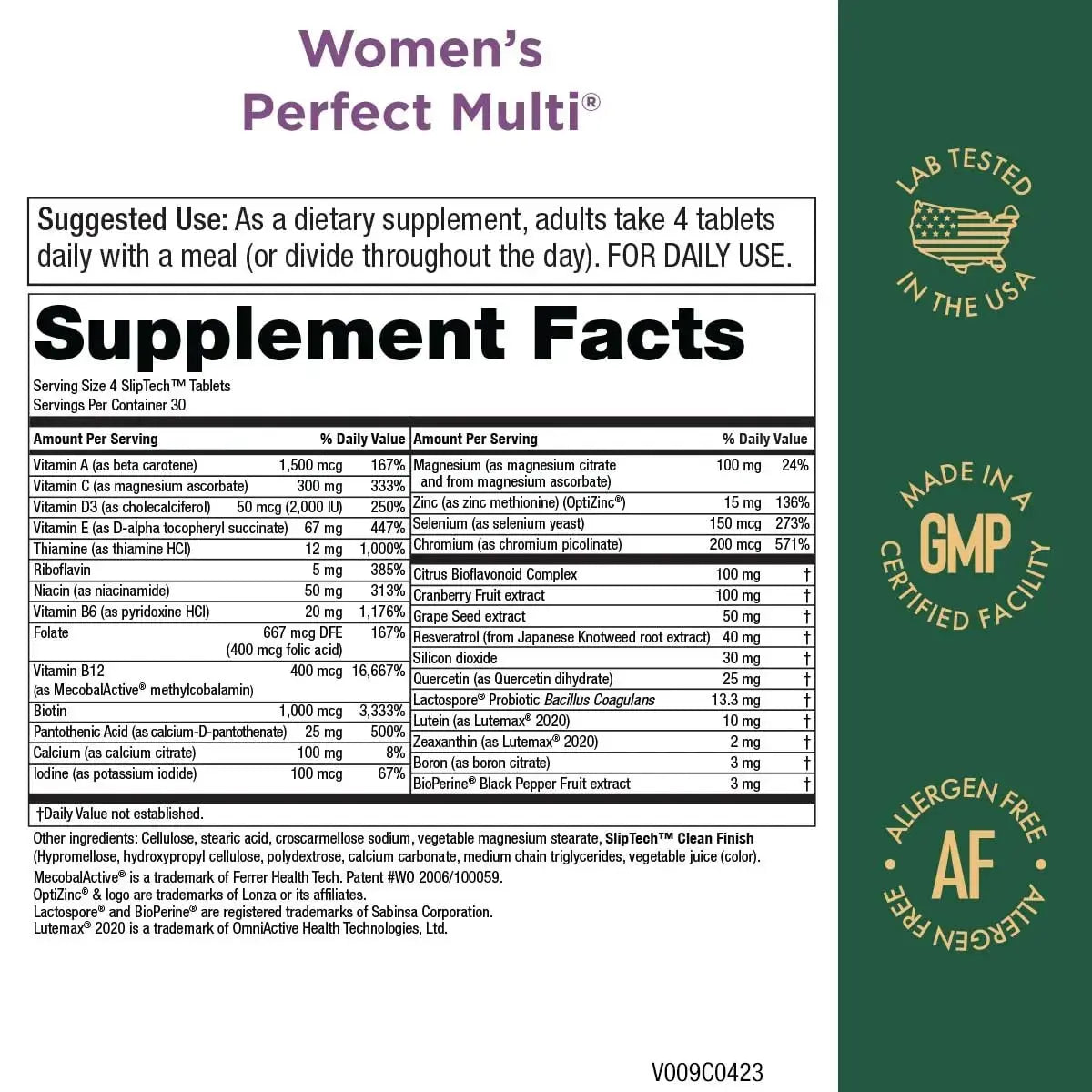 Purity Products Women’s Perfect Multi Balanced Multivitamin - Supports Urinary Tract Health, Immune, Bone + Muscle, Hair, Skin, Nails Purity Products Au supplements