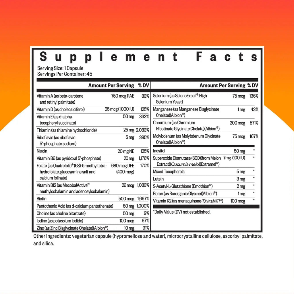 Seeking Health Multivitamin One - Supplement with Zinc, Vitamin B12, & Vitamin A - Magnesium-Free Formula Seeking Health Au supplements