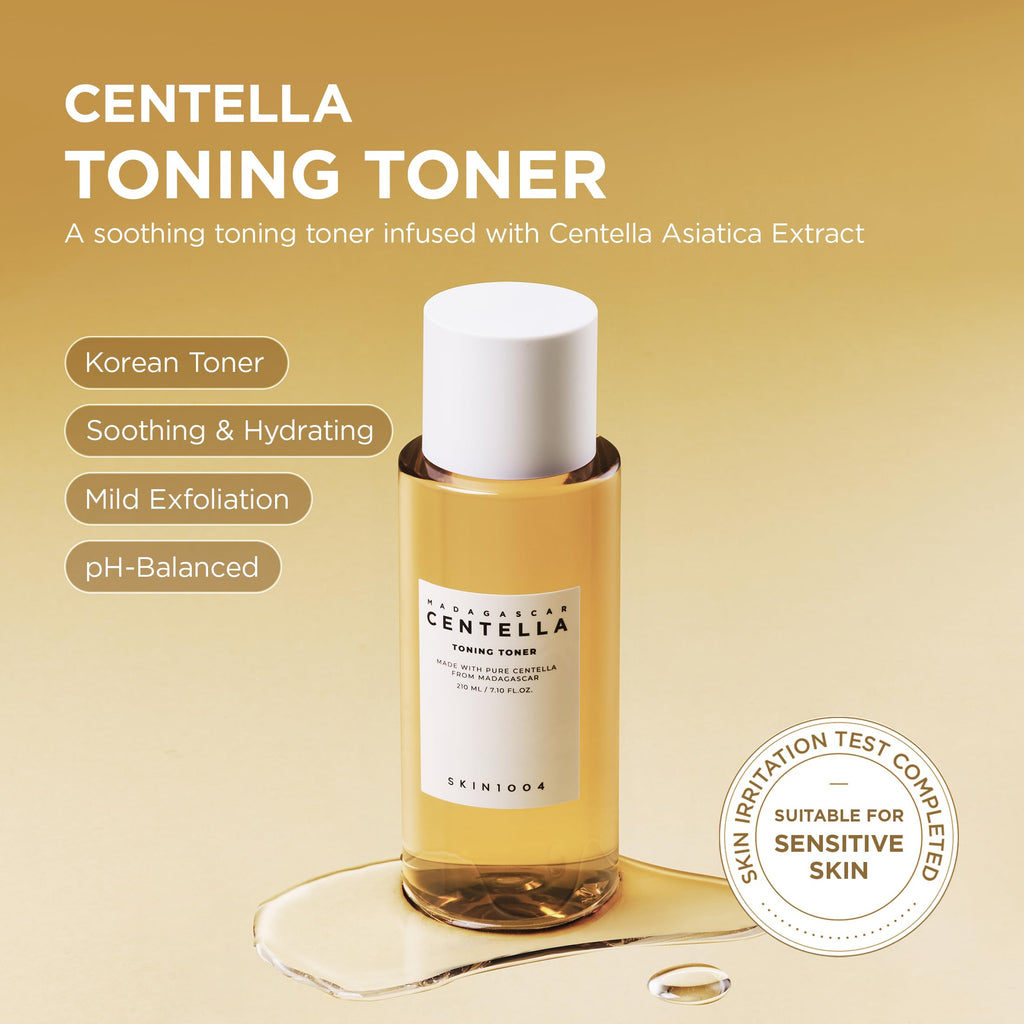 SKIN1004 Centella Toning Toner 7.10 fl.oz, 210ml, Korean Face Toner with Madagascar Centella Asiatica & Hyaluronic Acid for Hydrating
