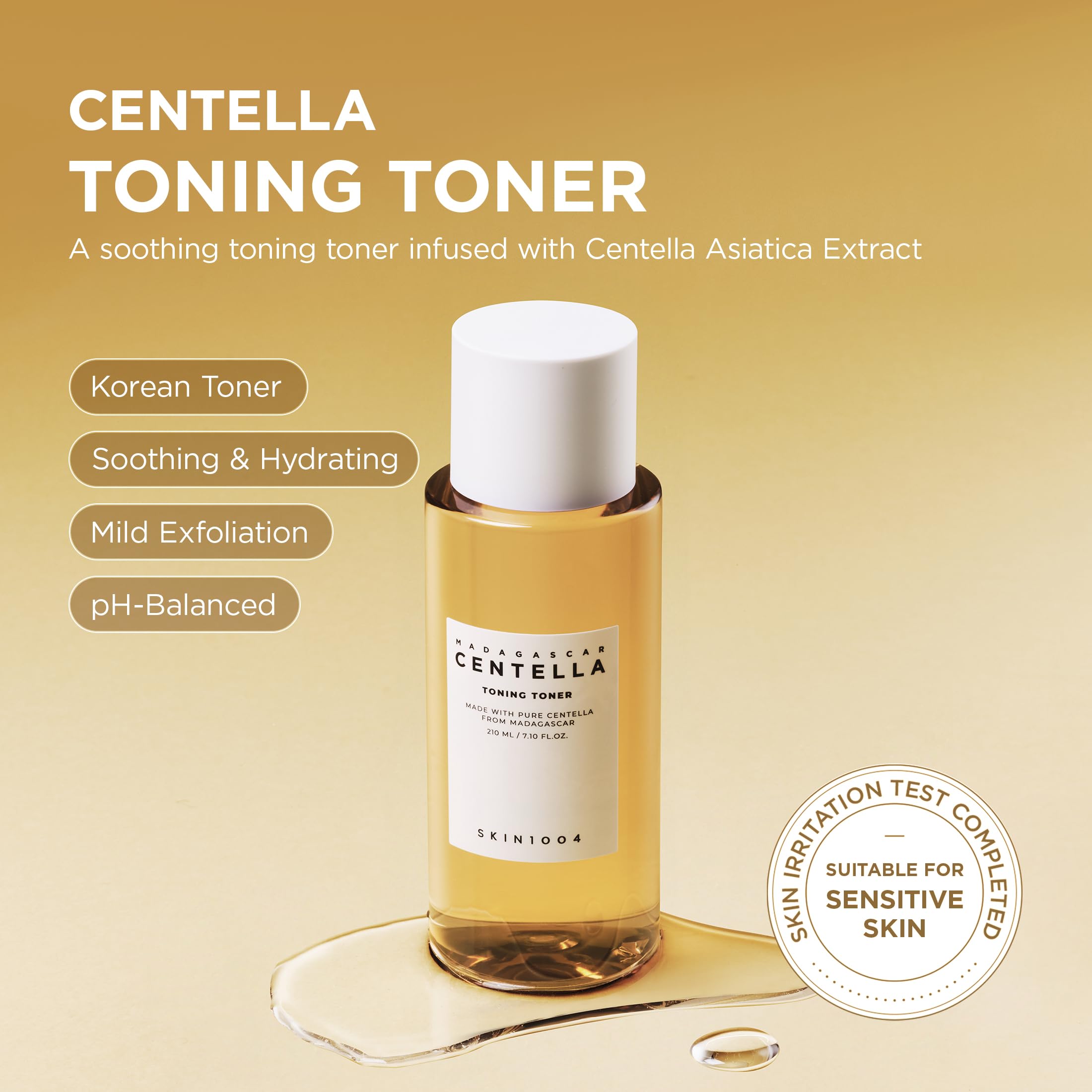 SKIN1004 Centella Toning Toner 7.10 fl.oz, 210ml, Korean Face Toner with Madagascar Centella Asiatica & Hyaluronic Acid for Hydrating