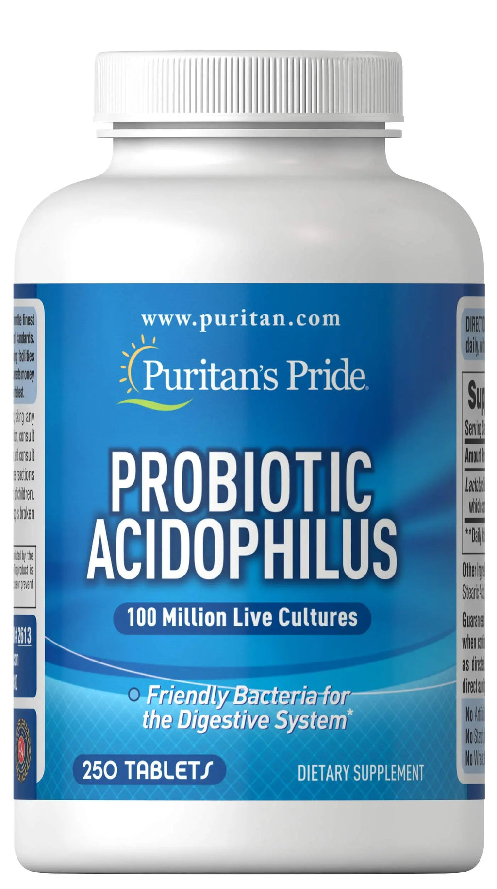 Puritan's Pride Probiotic Supplement, Acidophilus, Capsule, 250 Count(Pack of 1) Puritan's Pride Au supplements
