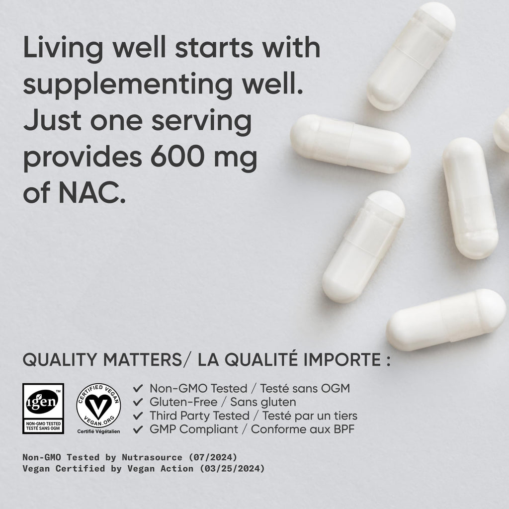 Sports Research Vegan NAC Supplement (N-Acetyl Cysteine) 600 mg - Supports Antioxidant Activity - NAC 600 mg - Non-GMO