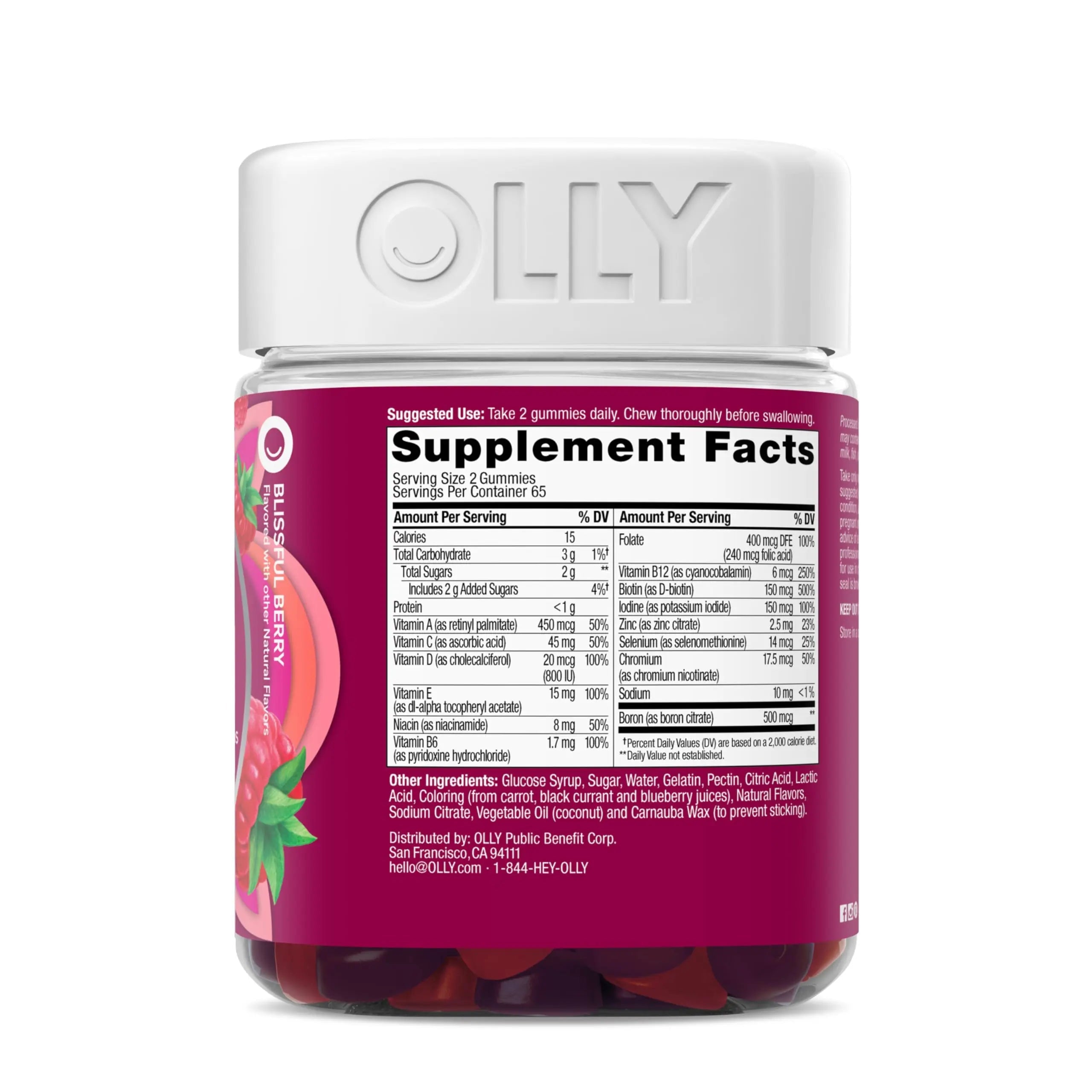 OLLY Women's Daily Multivitamin Gummy, Vitamins A, D, C, E, Biotin, Folic Acid, Adult Chewable Vitamin OLLY Au supplements