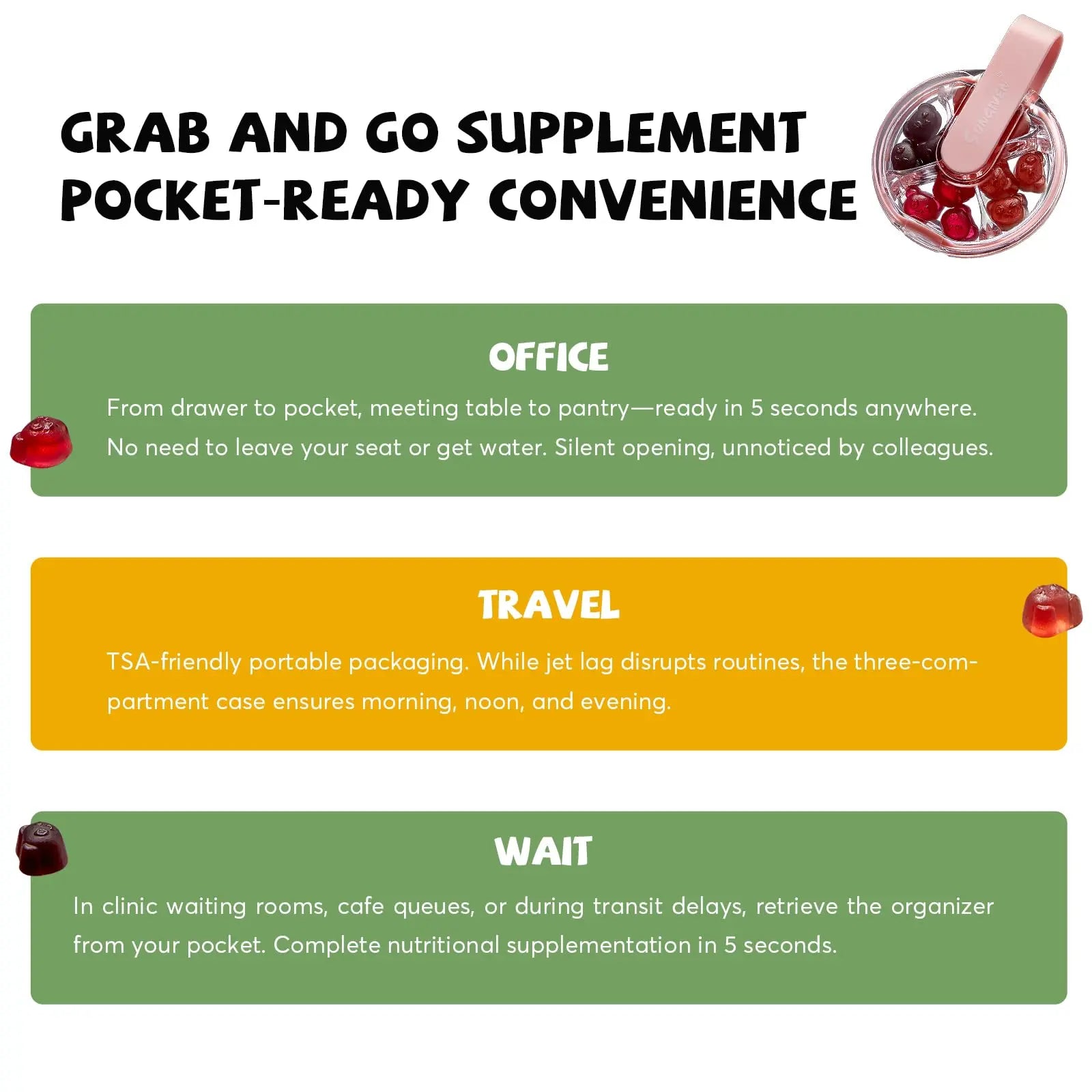 Women's Multivitamin Gummy Pack, 3 Support for Hair Skin Nails Sleep Daily Health, Vitamins A, D, C, E, Biotin, Ashwagandha SUNGIVEN Au supplements