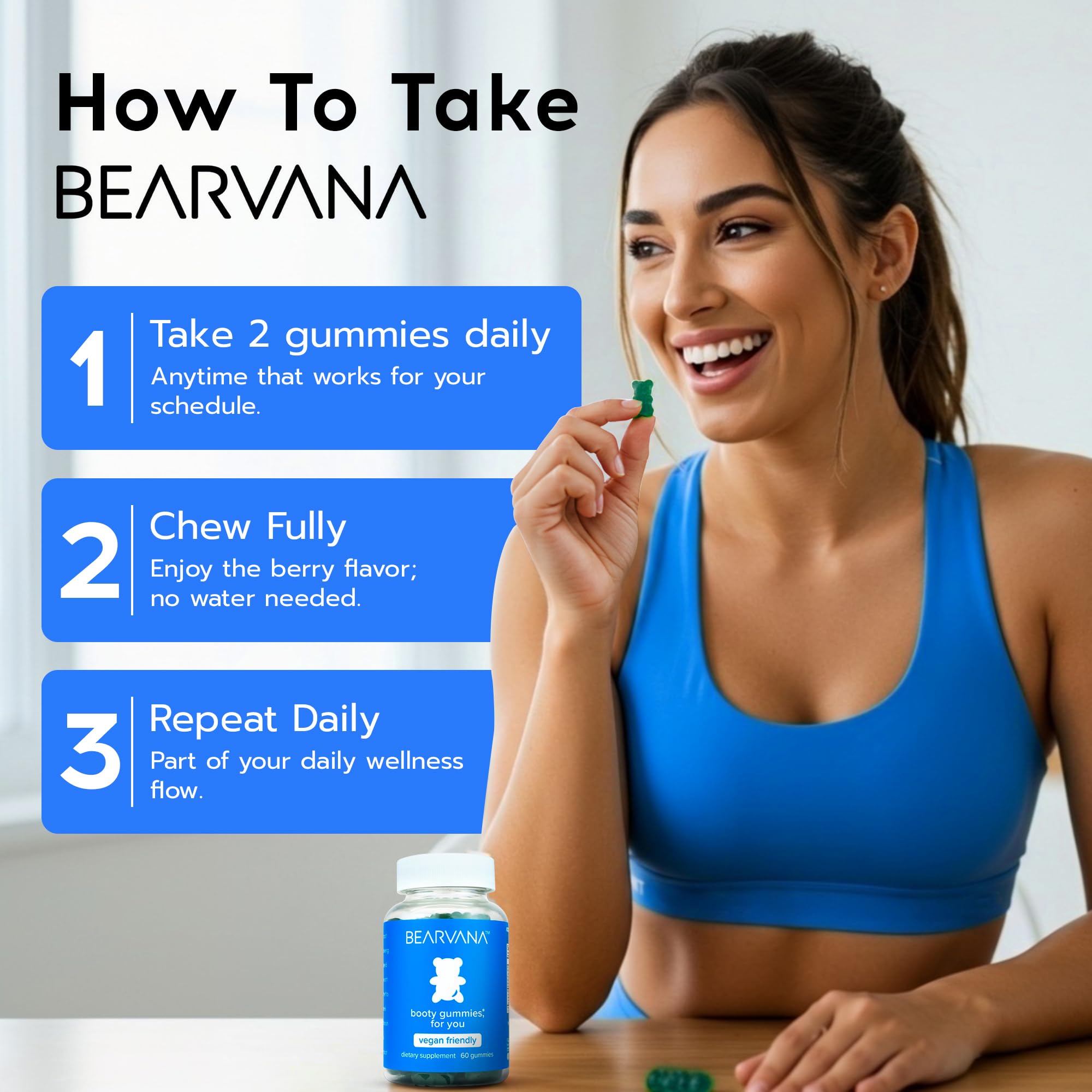 BEARVANA Peach Support Women’s Multivitamin Gummies | Herbal & Vitamin Gummy Supplement for Daily Wellness