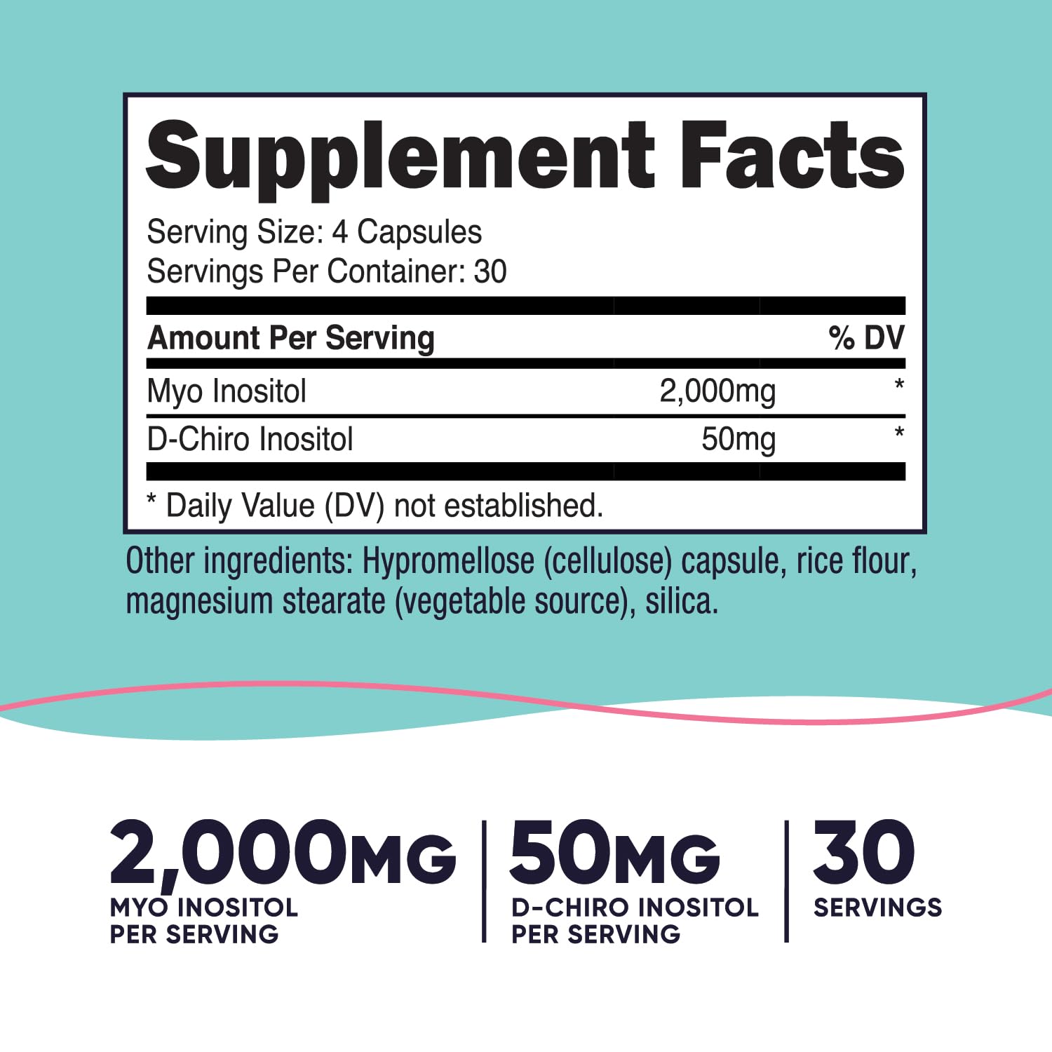 Nutricost Myo Inositol & D-Chiro Inositol for Women 2000mg, 120 Capsules, 2000mg Myo & 50mg D-Chiro Per Serving, 30 Servings