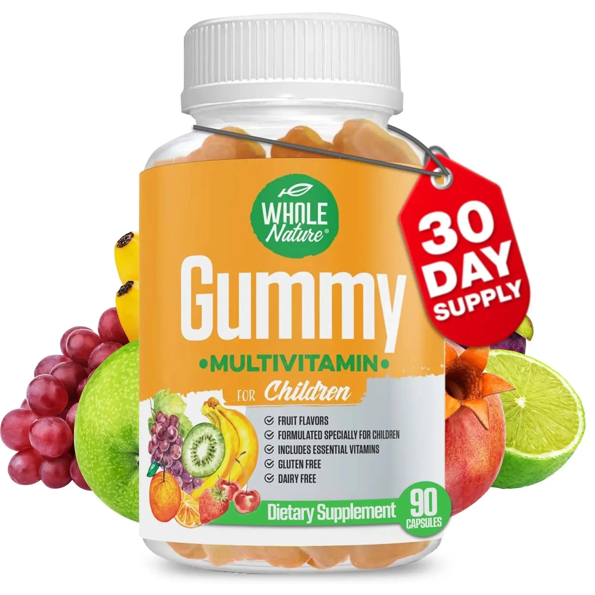 Whole Nature Kids Gummy Multivitamin - Complete Daily Essentials Childrens Vitamins and Minerals for Overall Wellness, 90 Gummies Whole Nature Au supplements