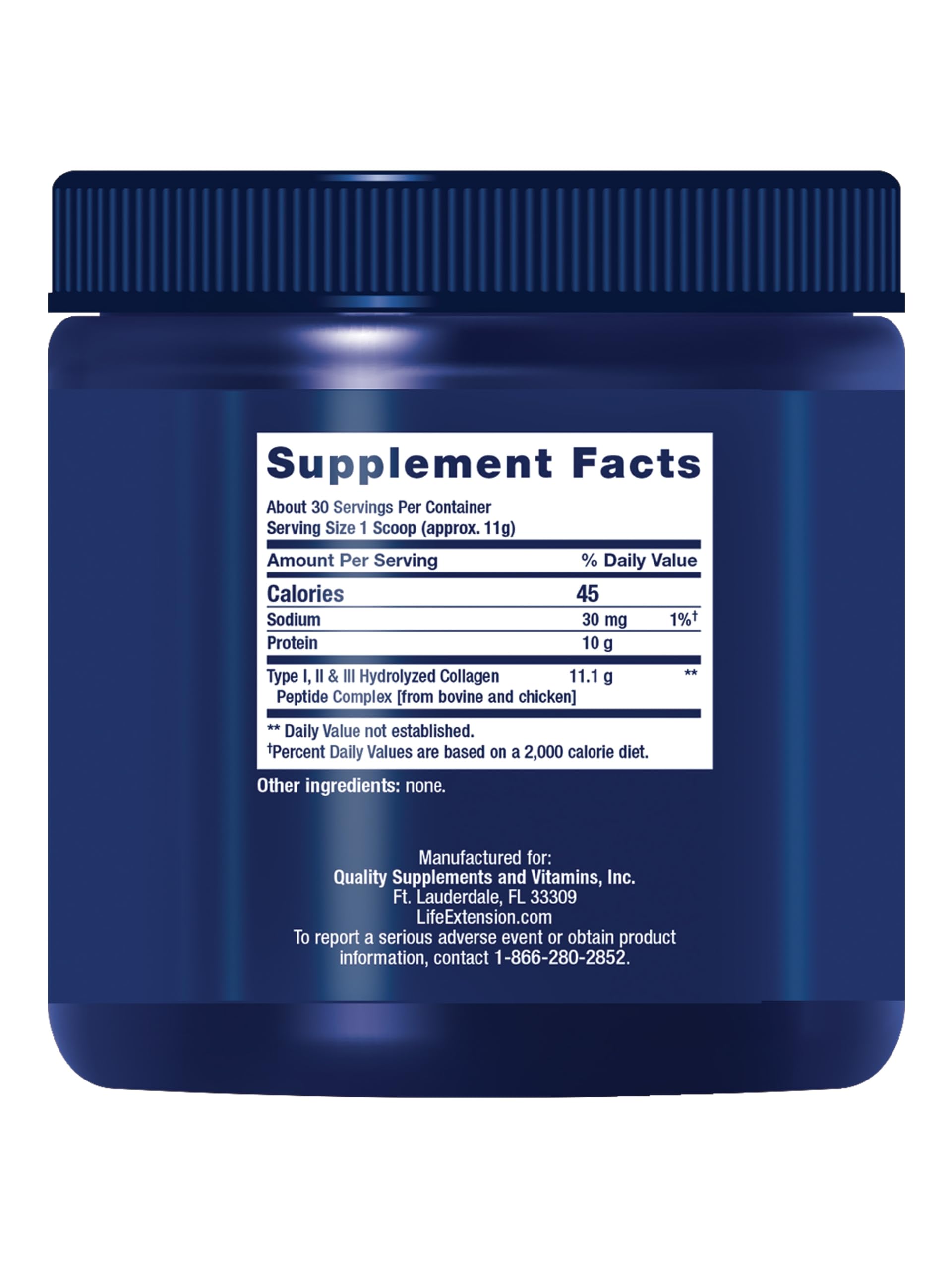 Life Extension Collagen Peptides for Skin & Joints, Collagen Types I, II & III in an Easy-Mix Powder, Gluten Free, Non-GMO, net Weight 343 Grams Life Extension Au supplements