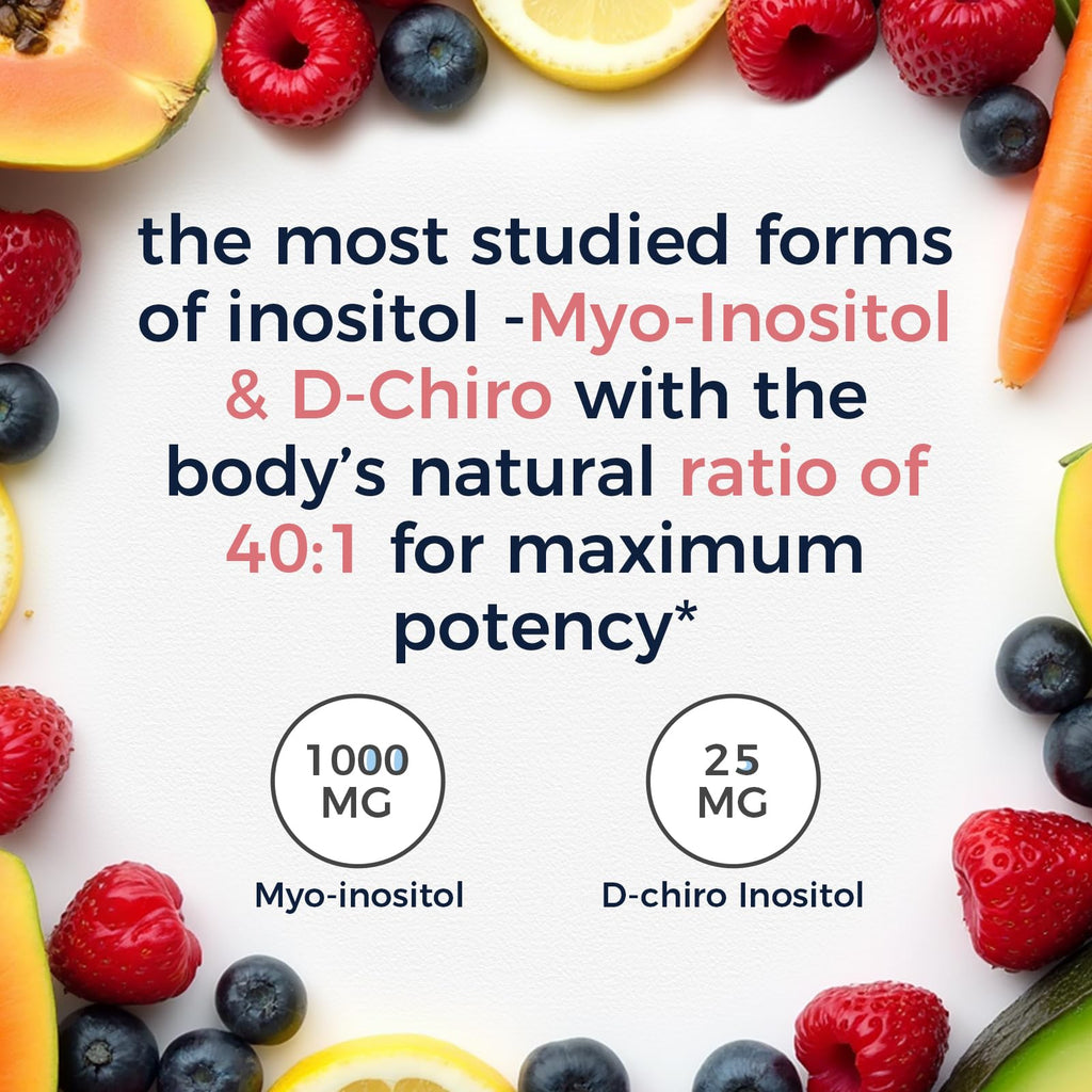 Vitalitown Inositol Supplement for Women, Myo-Inositol & D-Chiro Inositol, Ideal 40:1 Ratio, Hormone Balance & Healthy Ovarian Support for Women, Vitamin B8, Vegan, 60 Capsules, No Gluten Vitalitown Au supplements