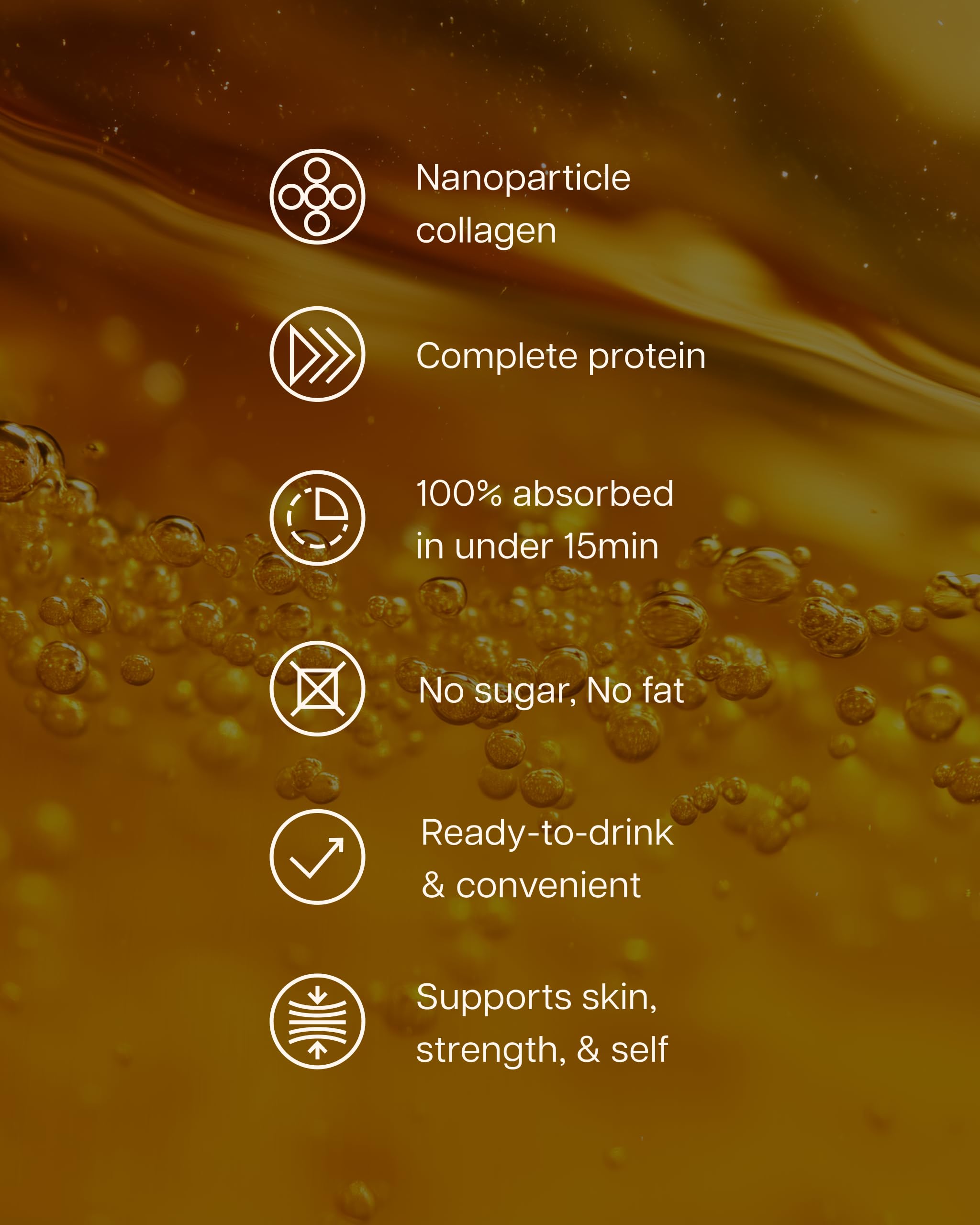 ProT Gold Liquid Collagen Protein Shot, Support for Hair, Nails and Skin, 17g, Nano Hydrolyzed & Grass Fed with Amino Acids, Sugar Free, Gluten Free,