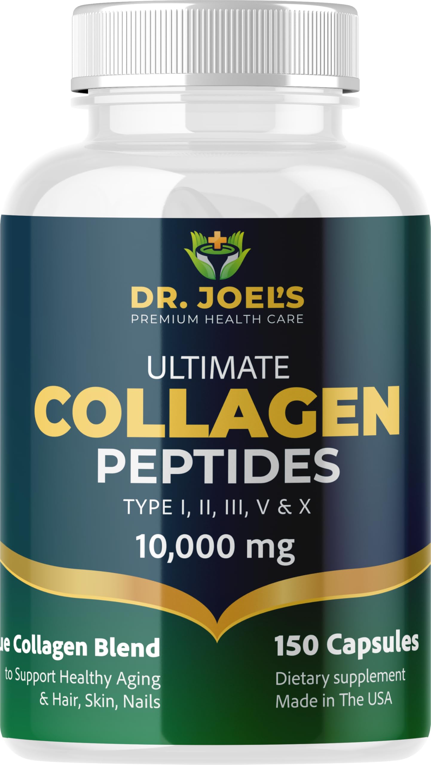 Dr. JOEL'S Multi Collagen Complex for Women and Men - Collagen Peptides Capsules with Biotin - Ultimate Collagen Pills 150 - Type I, II, III, V & X - Made in The USA Dr. JOEL'S Au supplements