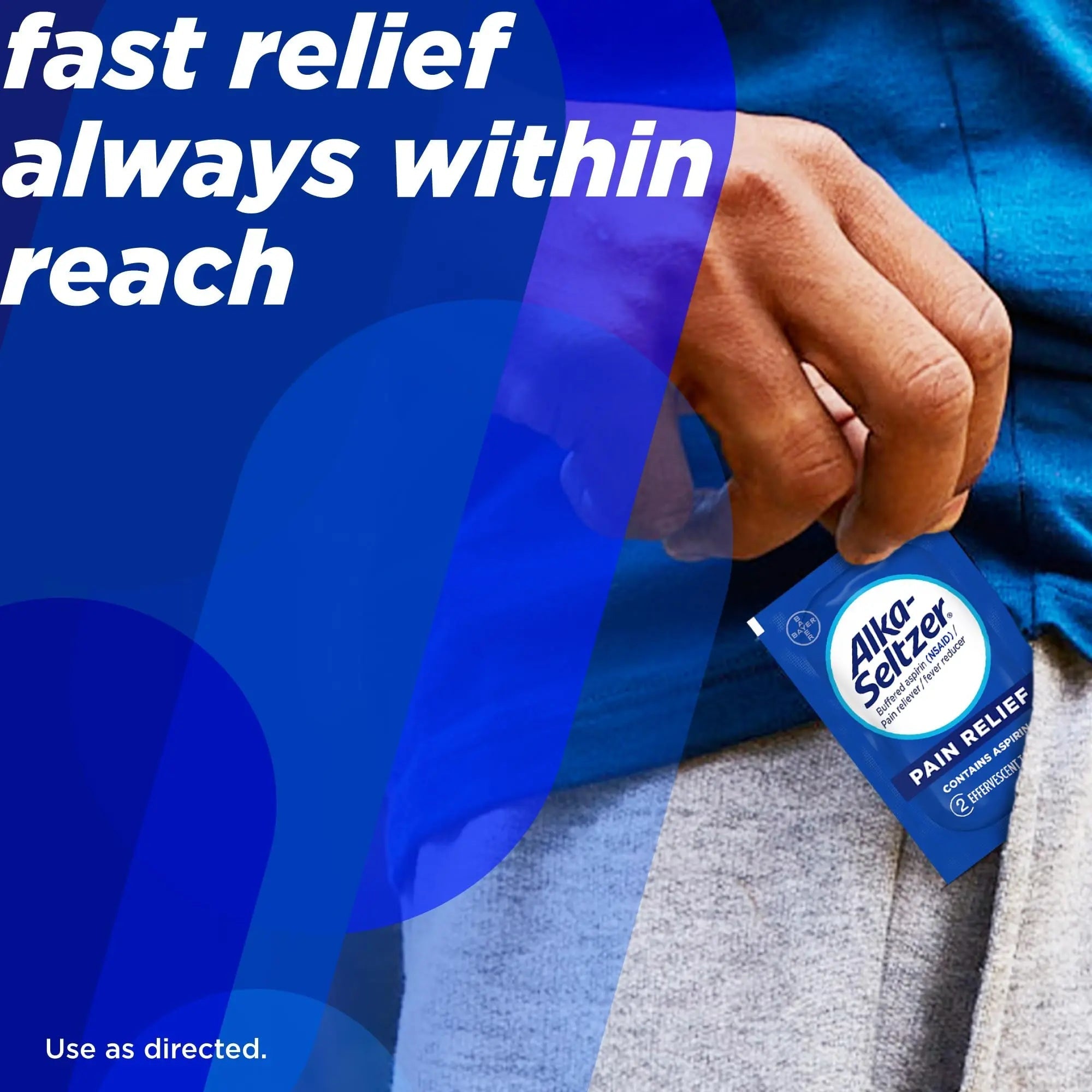 Alka-Seltzer Pain Relief, Aspirin Effervescent Tablets for Fast Pain Relief, 72 Ct Alka-Seltzer Au supplements