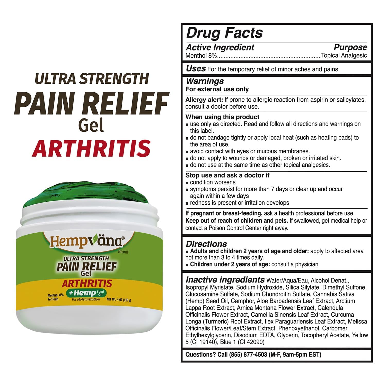 Hempvana Arthritis Pain Relief Gel, Ultra-Strength for Arthritis in Muscles & Joints. Enriched with Hemp Seed Oil, AS SEEN ON TV. Non-Greasy. Targeted Long-Lasting Relief. Works Fast, 3 Oz. Hempvana Au supplements