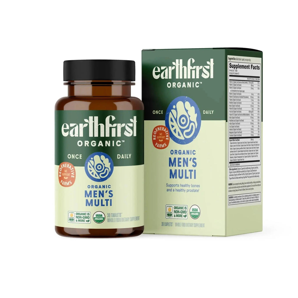 EarthFirst Organic Men’s Multi Once Daily, Whole-Food Multivitamin with 19 Vitamins & Minerals for Energy, Heart, Bone Strength EarthFirst Organic Au supplements