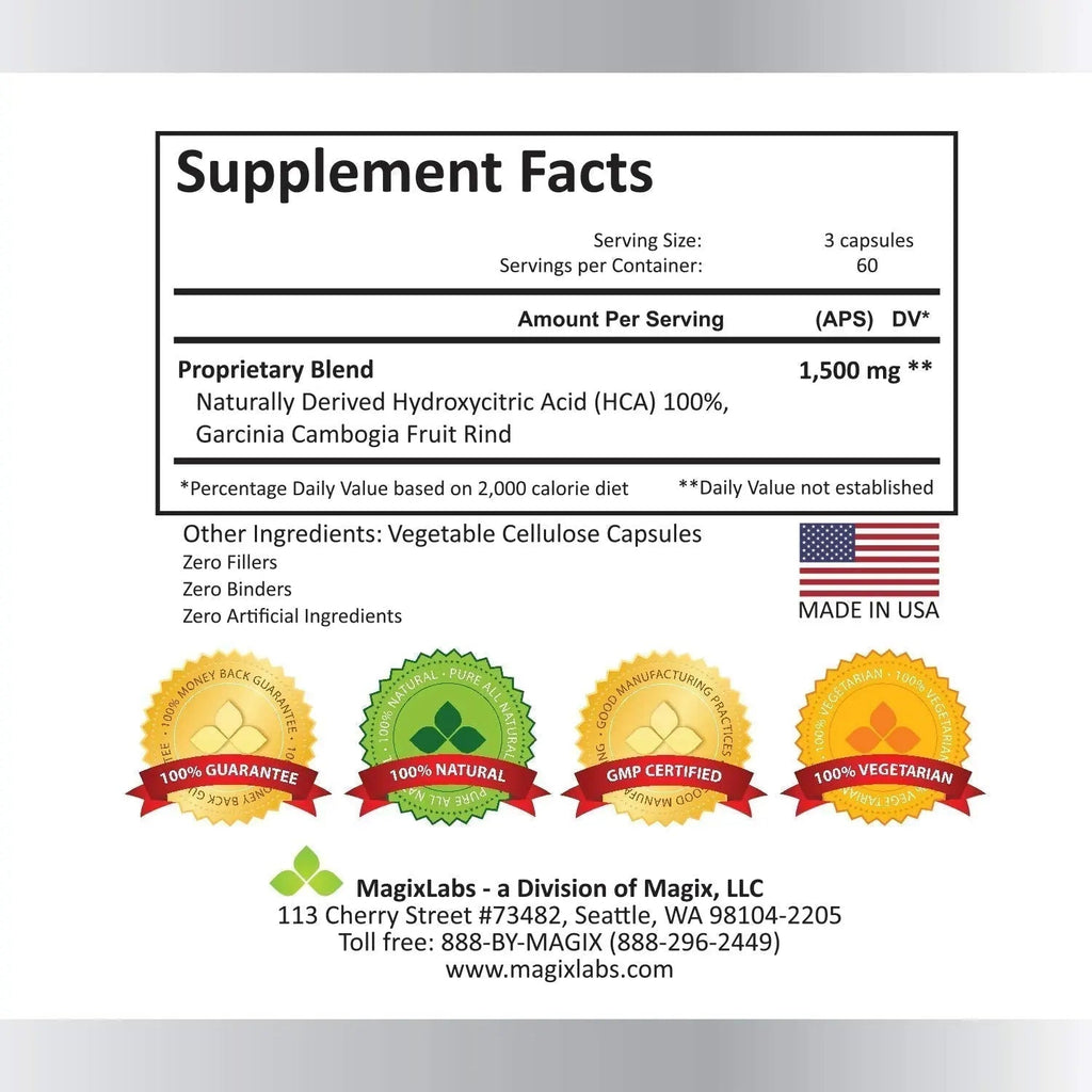 MagixLabs 100% HCA Ultra Extreme Garcinia Cambogia Extract – 100% Pure All Natural MagixLabs Au supplements