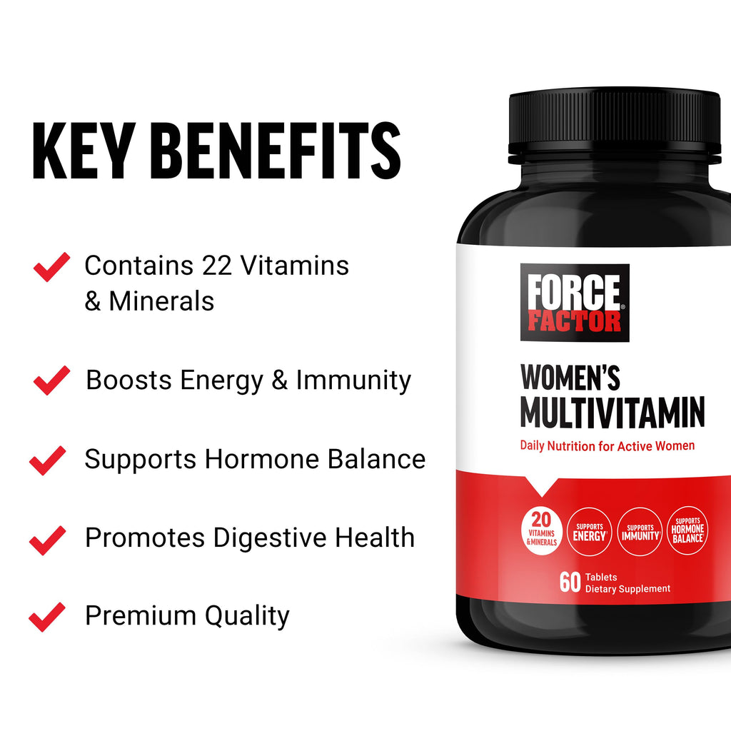 Force Factor Women’s Multivitamin, Multivitamin for Women to Support Hormone Balance, Energy, Immunity, and Gut Health, with 20 Vitamins & Minerals, Ashwagandha, Chasteberry, and More, 60 Tablets Force Factor Au supplements
