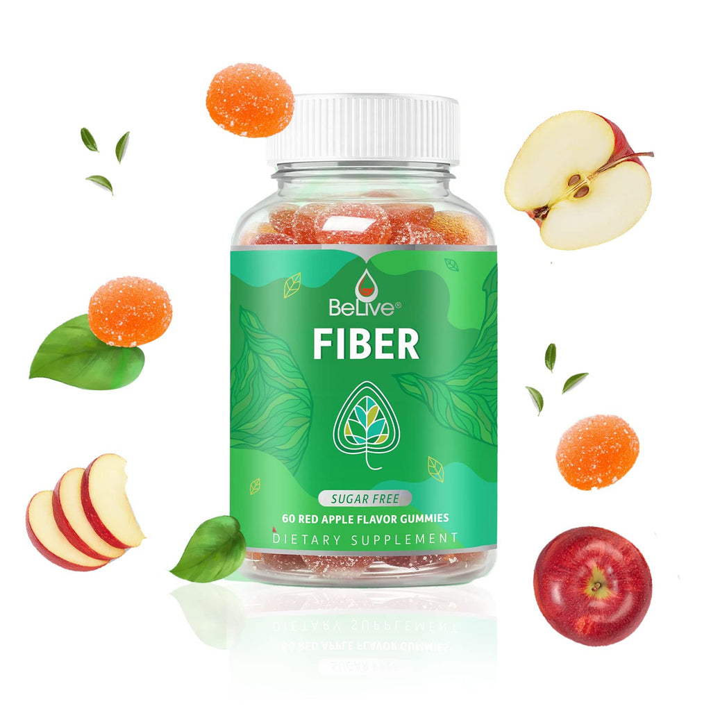 BeLive Fiber Gummies - Sugar Free Prebiotic Digestive Health and Regularity Supplement - Chicory Root & Inulin