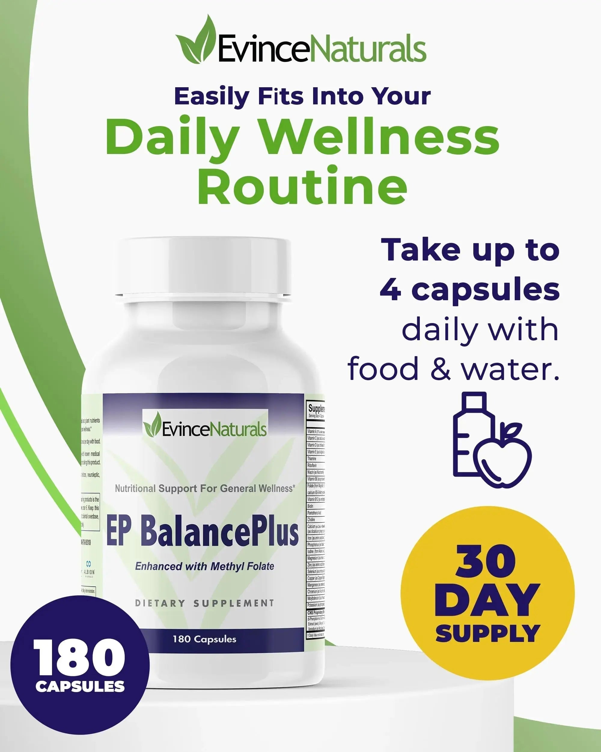 EP BalancePlus Multivitamin for Adults - Multivitamin for Men & Women with Vitamins and Minerals - Methyl Folate & Amino Acids for Nutritional Support EvinceNaturals Au supplements