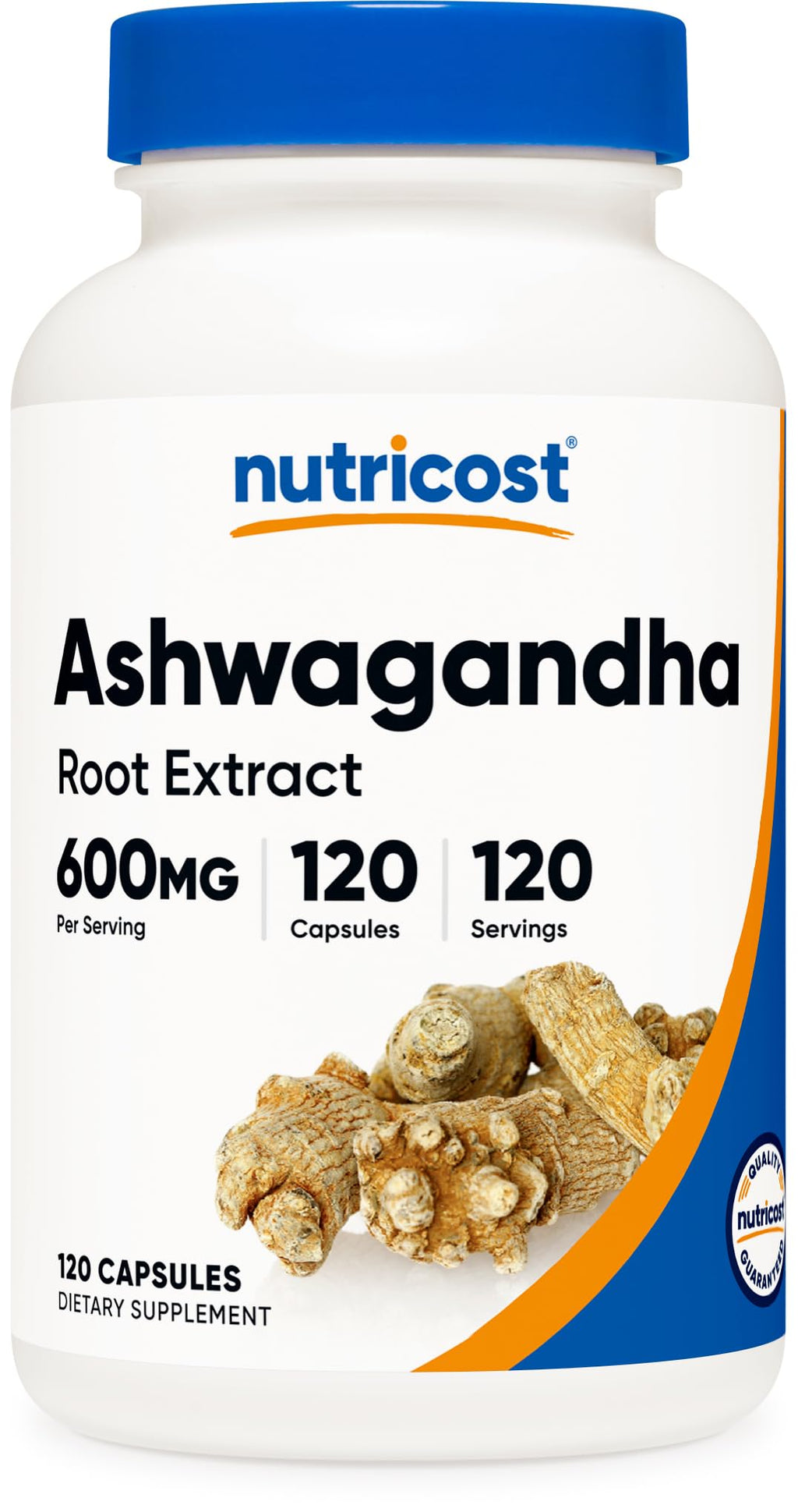 Nutricost Ashwagandha Herbal Supplement 600mg, 120 Capsules - Vegetarian, Non-GMO, Gluten Free, Ashwagandha Root Nutricost Au supplements