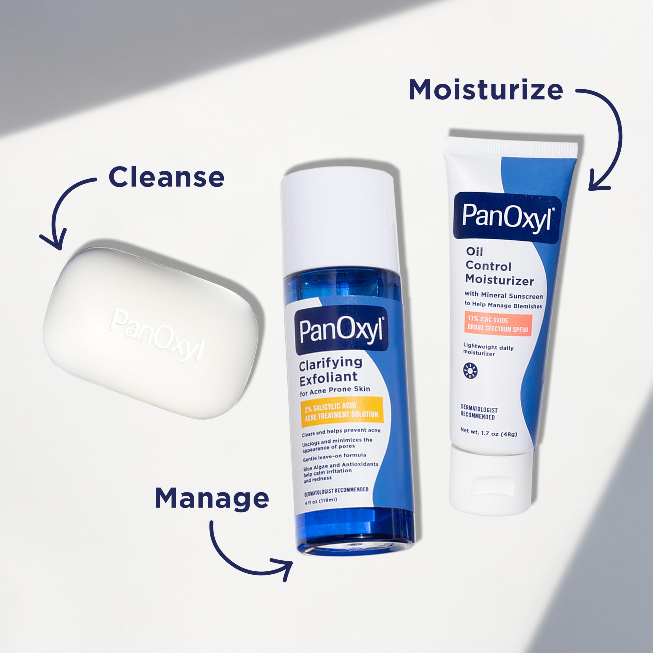 PanOxyl Clarifying Exfoliant with 2% Salicylic Acid, BHA Liquid Exfoliant for Face, Unclogs, Minimizes Appearance of Pores