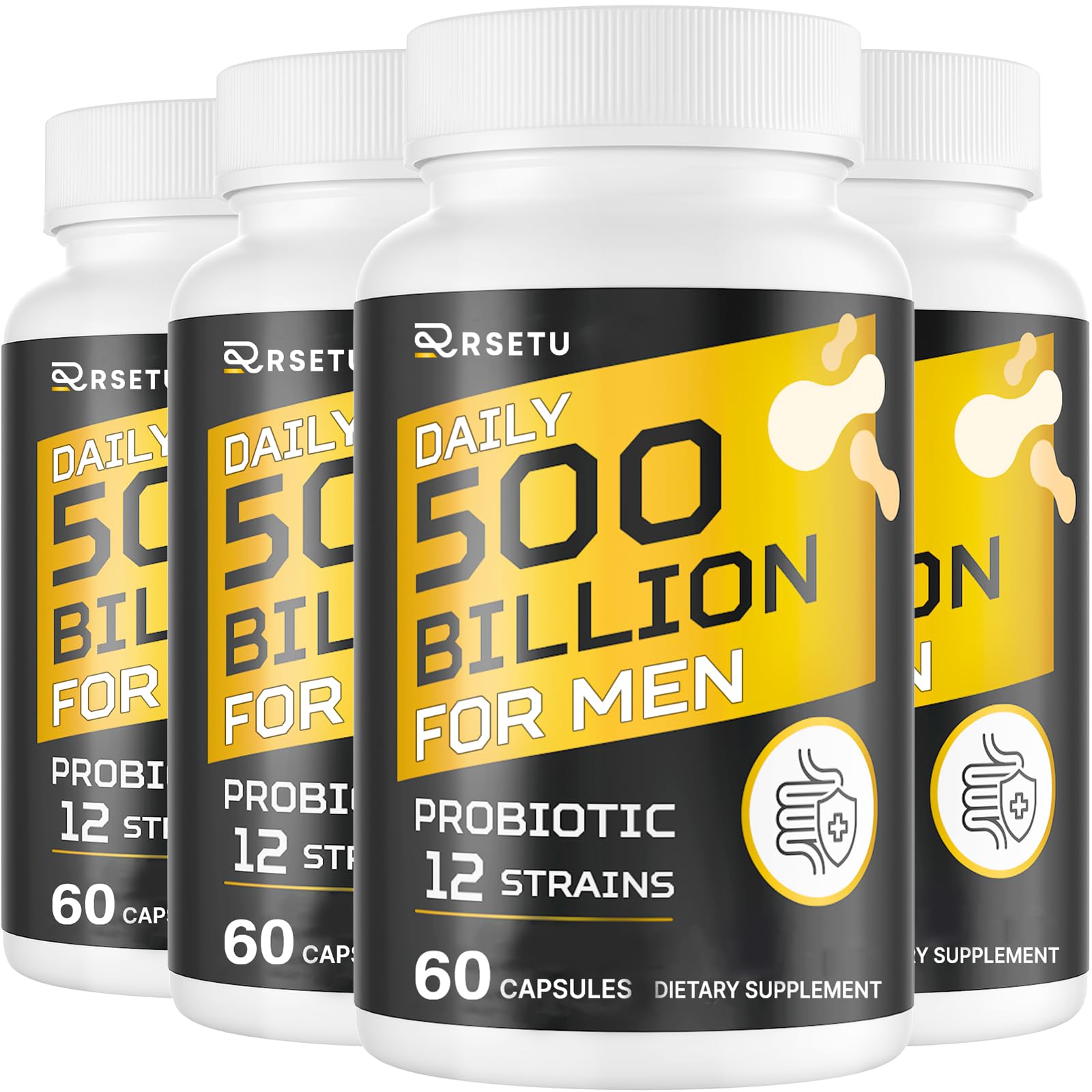 Probiotics for Men, 500 Billion CFUs & 12 Strains Mens Probiotic with Turmeric Cranberry, Goji, Gut Health for Men, for Digestive Health, Gut, Bloating & Gas, Immune, Energy Support, 120-Day Supply RSETU Au supplements