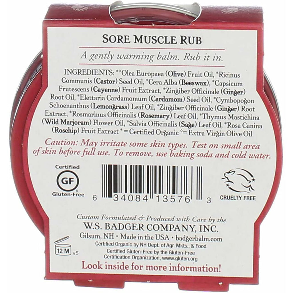 Badger Sore Muscle Rub 2z Size 2z Badger Sore Muscle Rub 2z Tin 2z Badger Au supplements
