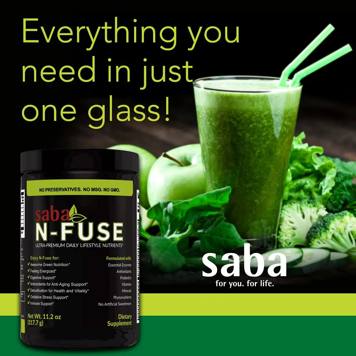 Saba N-Fuse-Whole Food Daily Nutrition,-Phytonutrients, Pre and Probiotics, Enzymes Saba Au supplements