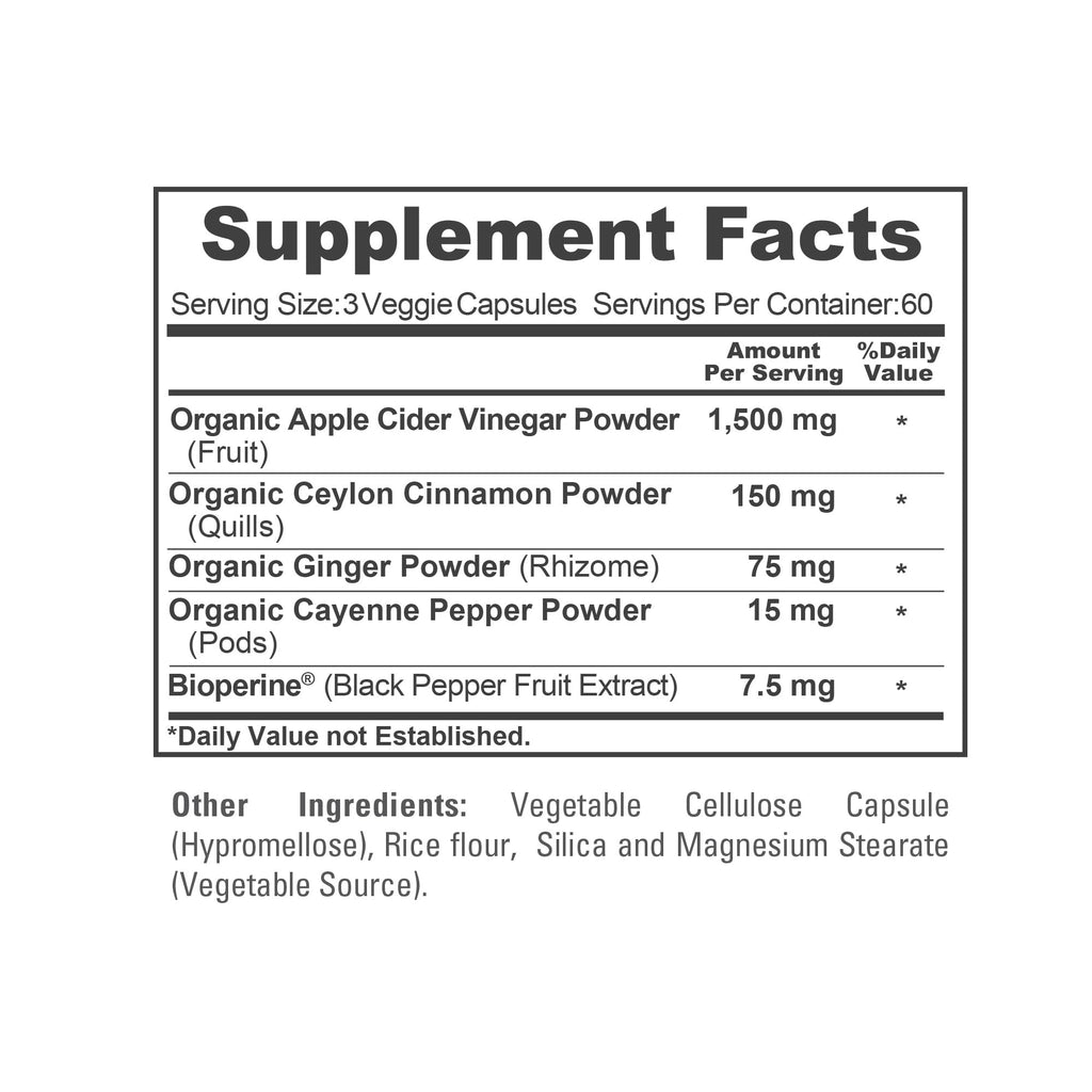 NusaPure Apple Cider Vinegar Complex 1500 mg 180 Veg Caps Suitable for Vegetarians and Vegans, Non-GMO NusaPure Au supplements