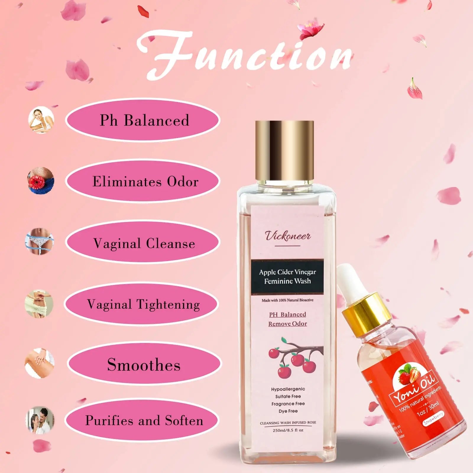 Vickoneer Yoni Wash for Women & Yoni Essential Oil, Intimate Feminine Wash Yoni Care Vickoneer Au supplements