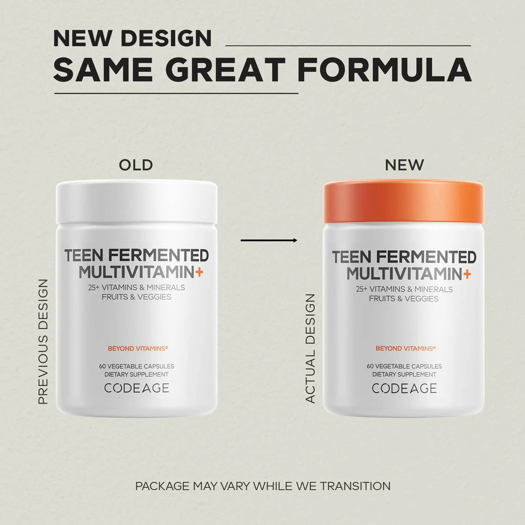 Codeage Teen Multivitamin Supplement – Daily Vitamins and Minerals for Teen Boys and Girls – Organic Whole Food Formula Codeage Au supplements
