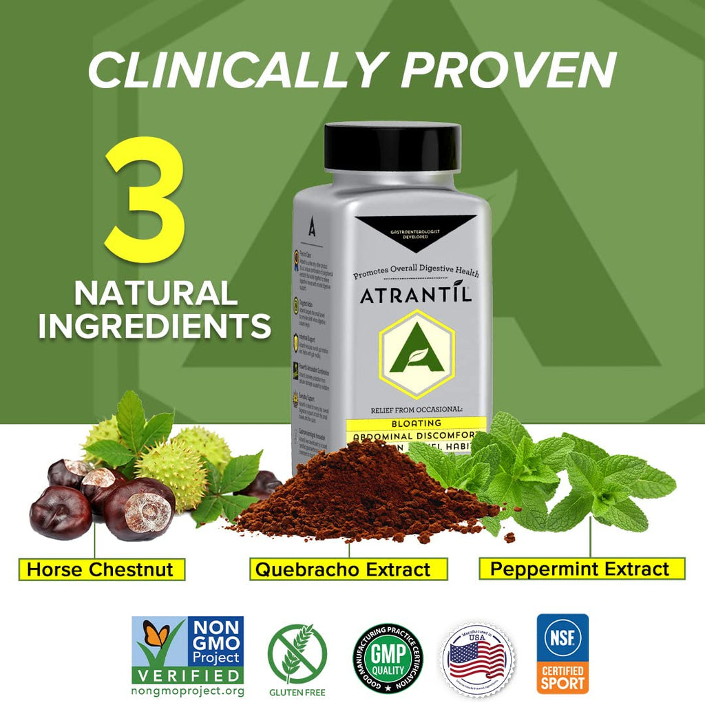 Atrantil 90 Capsules-Antioxidant Packed Polyphenol for Bloating and Gas Relief, Abdominal Discomfort, Constipation, Diarrhea, Postbiotic, Change in Bowel Habits and Everyday Digestive Health. Atrantil Au supplements