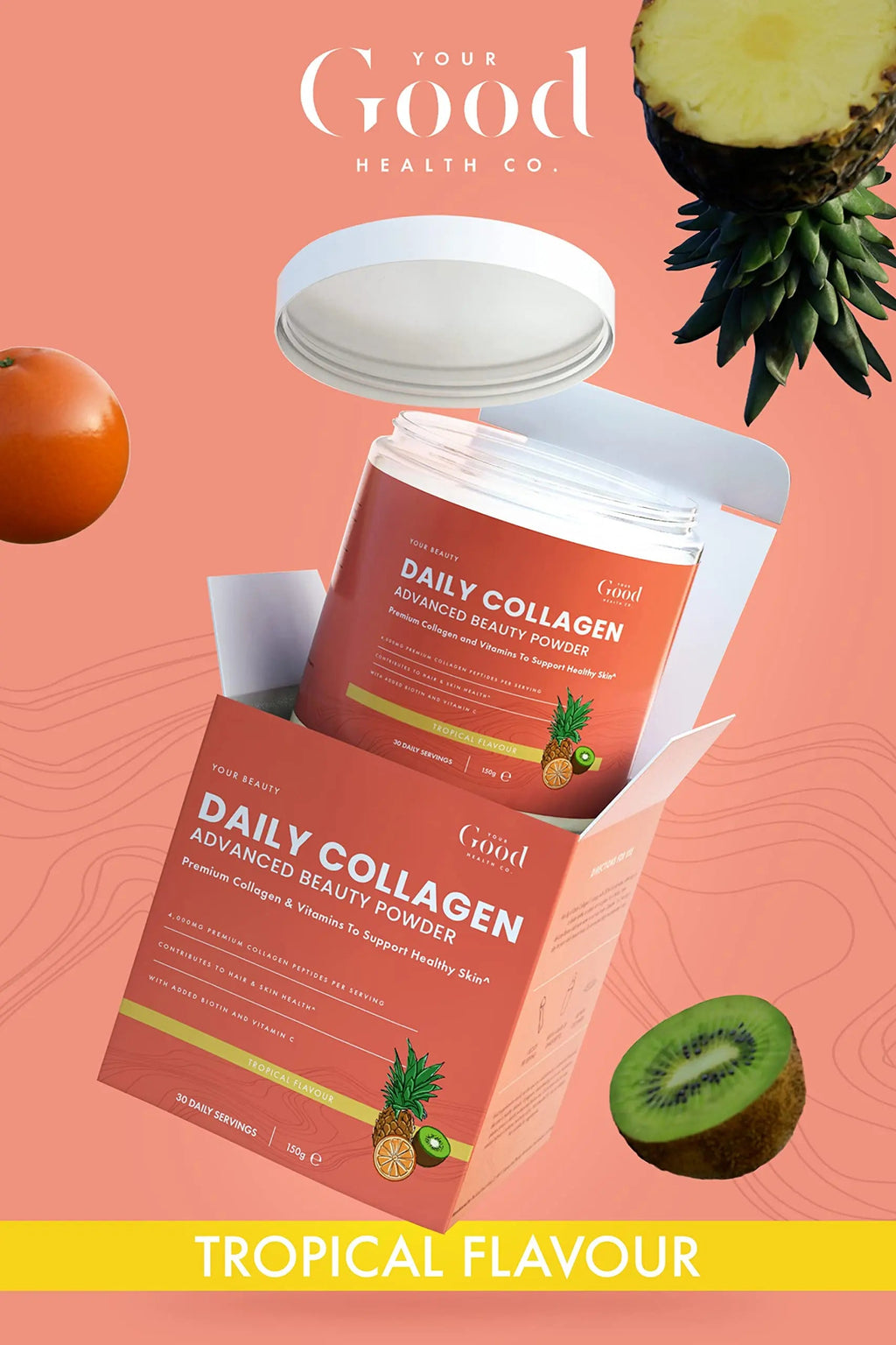 Your Good Health Co. – Your Beauty Premium Collagen Powder, Tropical | 150g Your Good Health Co. Au supplements