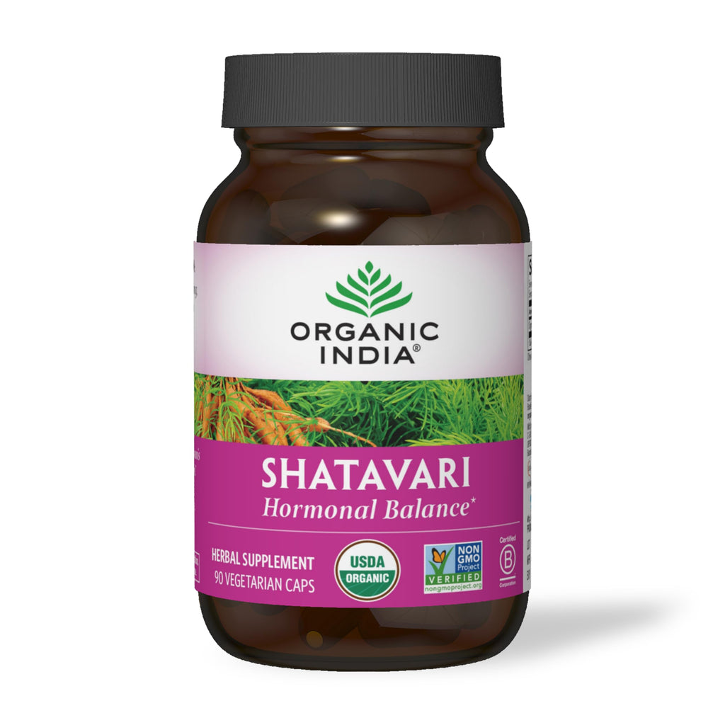 ORGANIC INDIA Shatavari Herbal Supplement - Supports Hormonal Balance, Immune and Inflammatory Response, Vegan, Gluten-Free, USDA Organic, Supports Reproductive Health - 90 Capsules ORGANIC INDIA Au supplements