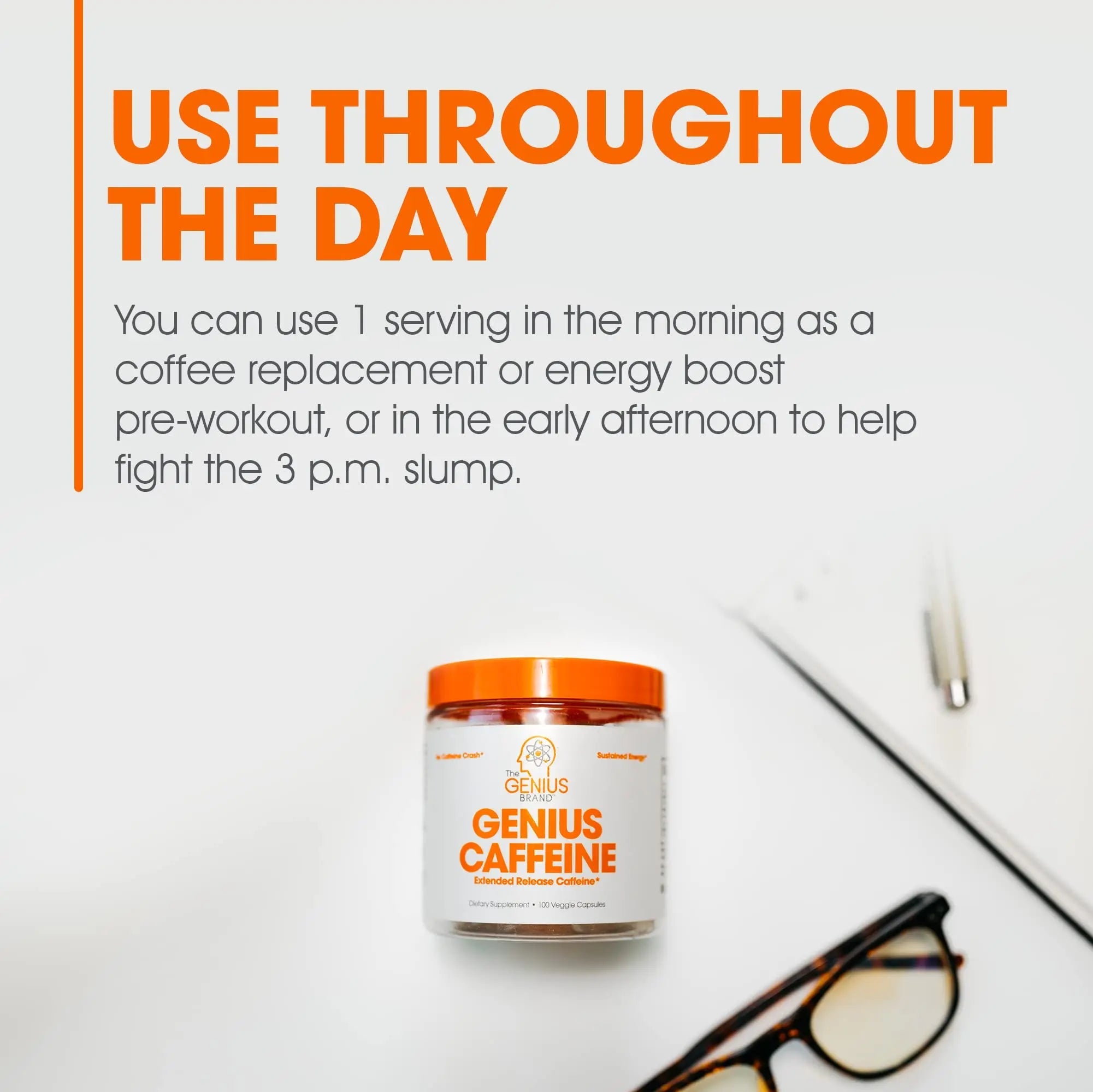Genius Caffeine Pills 100mg, Extended-Release Microencapsulated Caffeine Pills The Genius Brand Au supplements