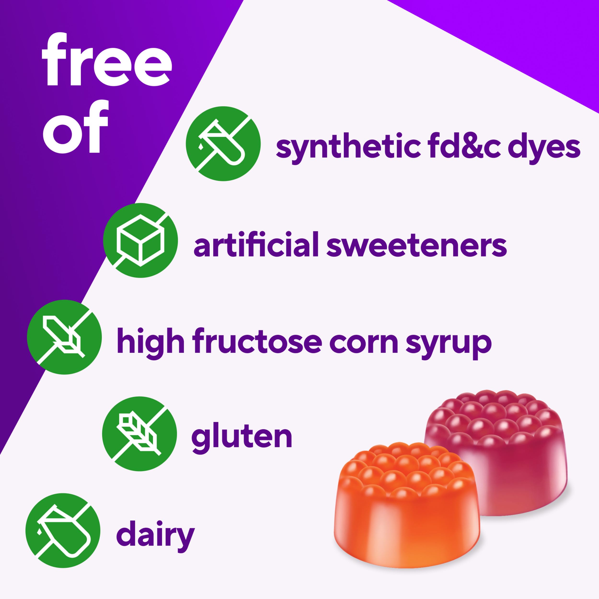 vitafusion Vitamin D3 Gummies, Bone and Immune Support, Peach, Blackberry, Strawberry Flavored