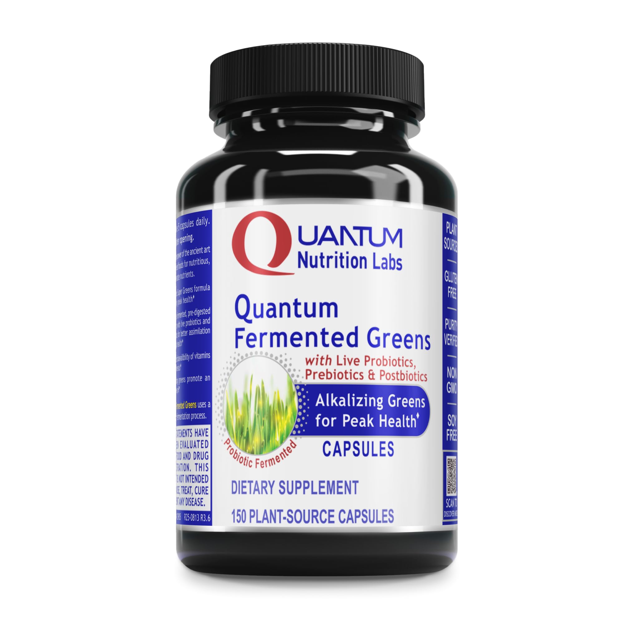 Quantum Nutrition Labs Quantum Fermented Greens- Super Greens Supplement, Superfood Blend, Organic Vitamins with Probiotic - Daily Greens with Spinach, Chlorella