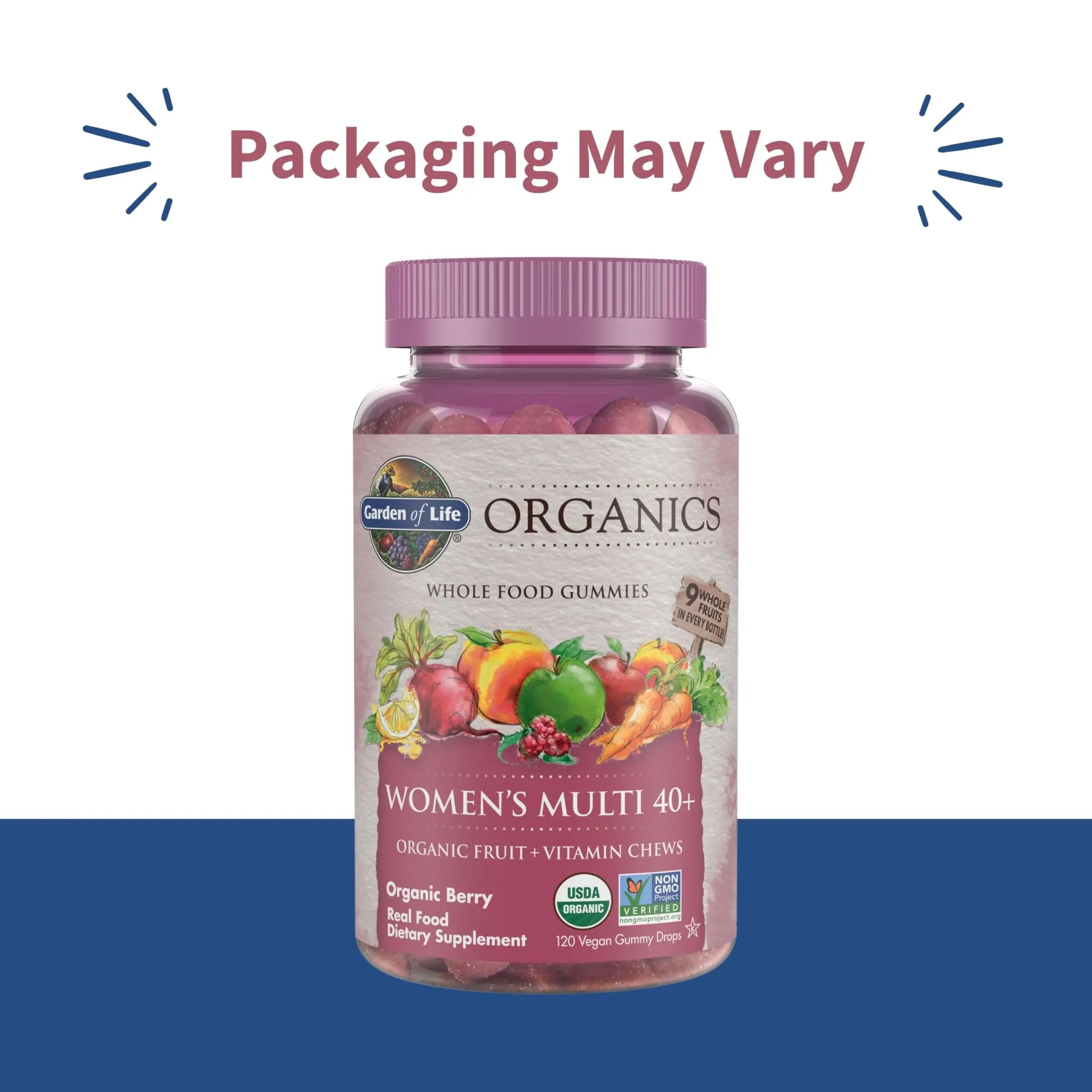 Garden of Life Organics Women 40+ Gummy Vitamins - Berry - Certified Organic, Non-GMO, Vegan, Kosher Complete Multi - Methyl B12, C & D3 Garden of Life Au supplements
