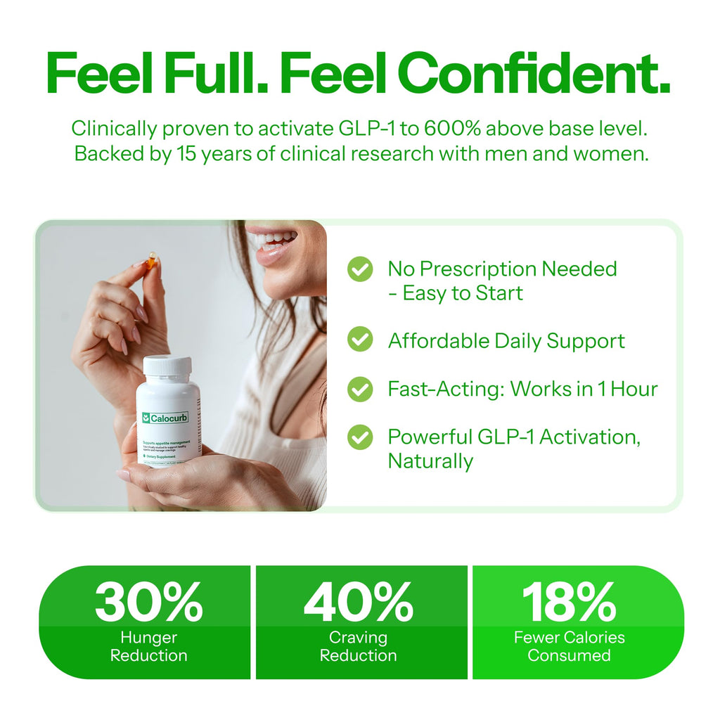 Calorie Control Supplement 6X Natural Support, Official & Patented Amarasate Formula, Plant Based Dietary GLP1 Supplement, Manages Appetite, Hunger & Cravings,