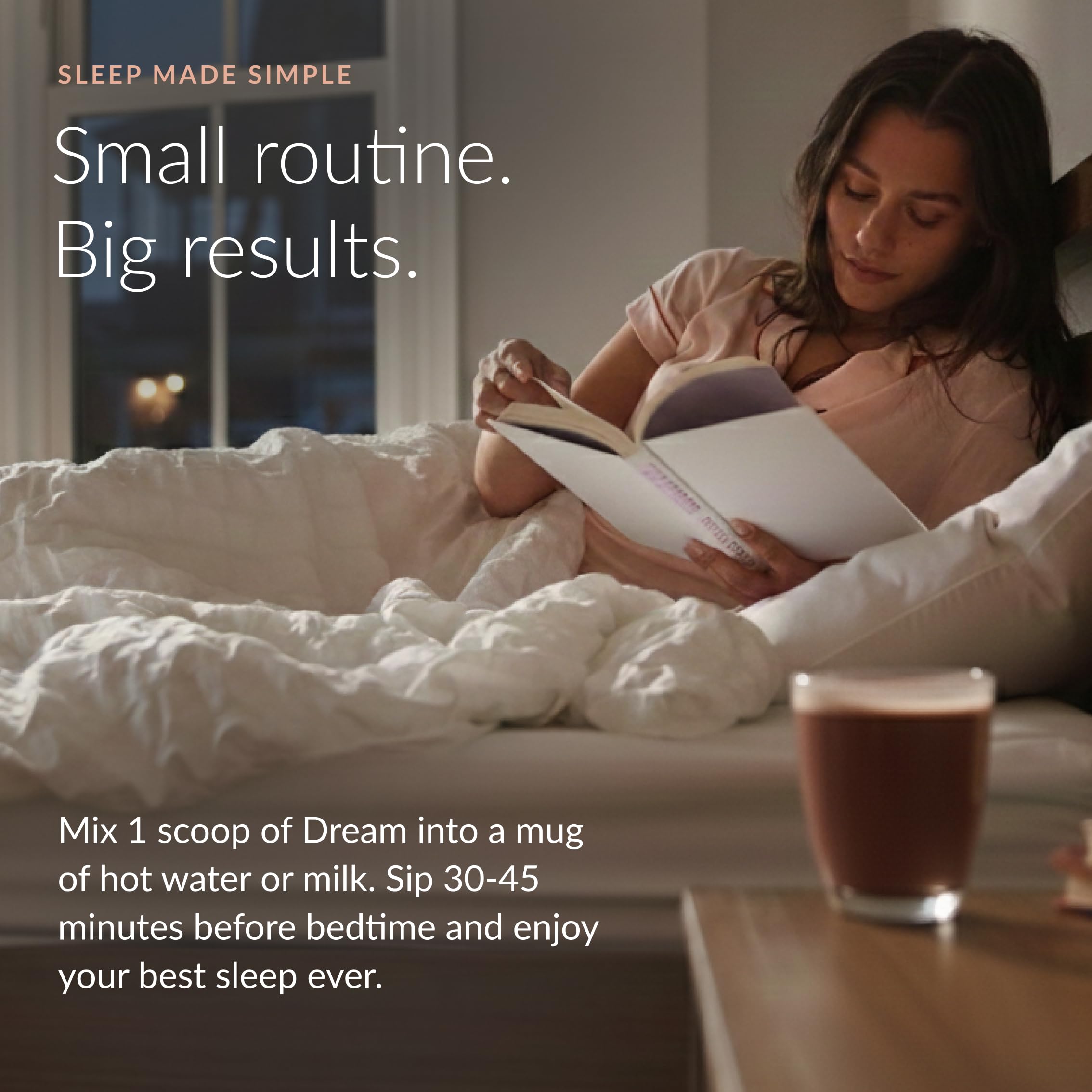 Beam Dream Sleep Powder – Sleep Aid for Adults with Melatonin, Magnesium, L-Theanine, Reishi Mushroom & Apigenin Sleep Supplement, Sleepy Cocoa Bedtime