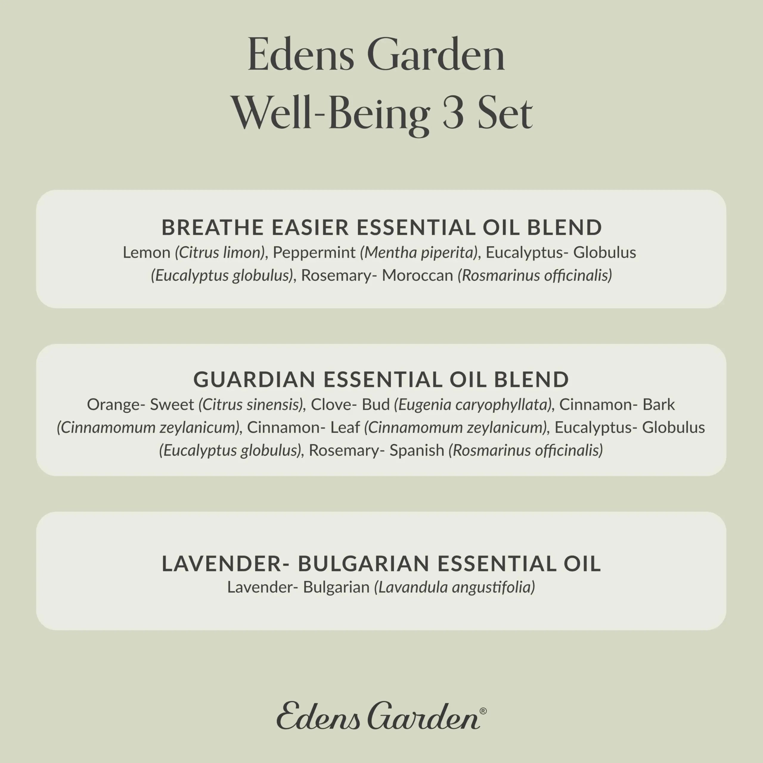 Edens Garden Essential Oil Well-Being Set, 3 Pure Essential Oils for Diffusers for Home Edens Garden Au supplements