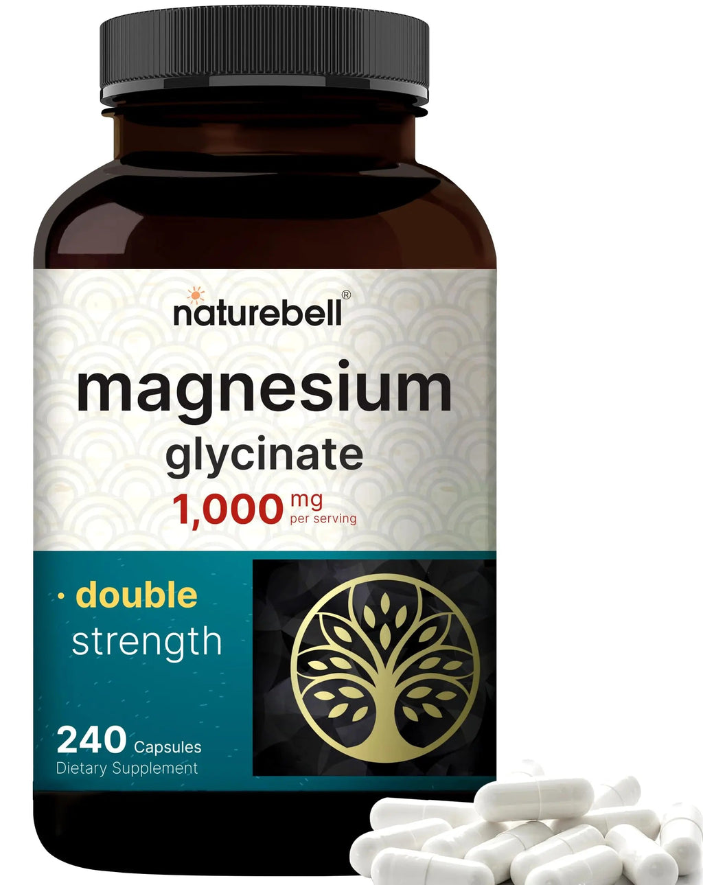 Magnesium Glycinate Supplement 1,000mg | 500mg Per Capsule, 240 Pills NatureBell Au supplements