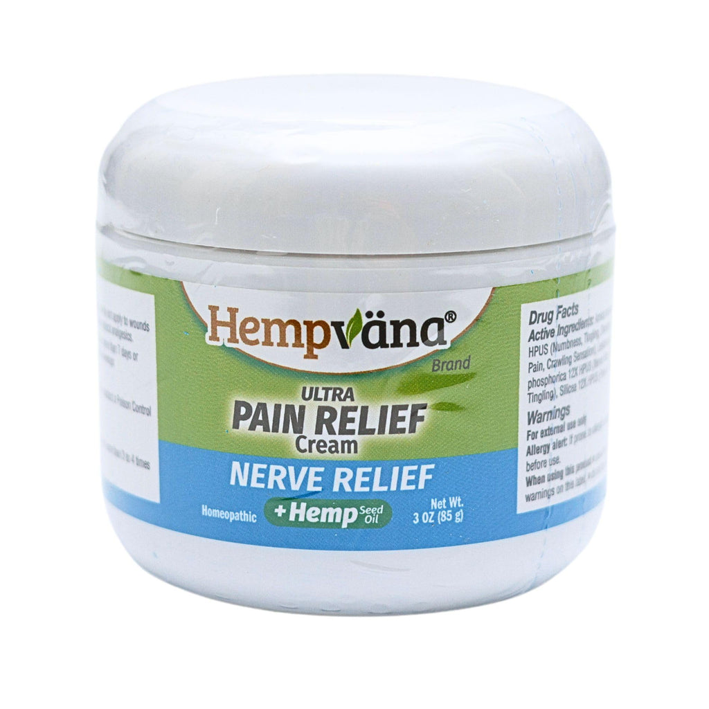 Hempvana Ultra-Strength Nerve Relief Cream w/100% Pure Hemp Seed Oil, AS SEEN ON TV, Relieves Nerve Pain, Shooting Pain, Joint Pain, Tingling, Muscle Cramps, Crawling Sensations, 3 oz Jar Hempvana Au supplements