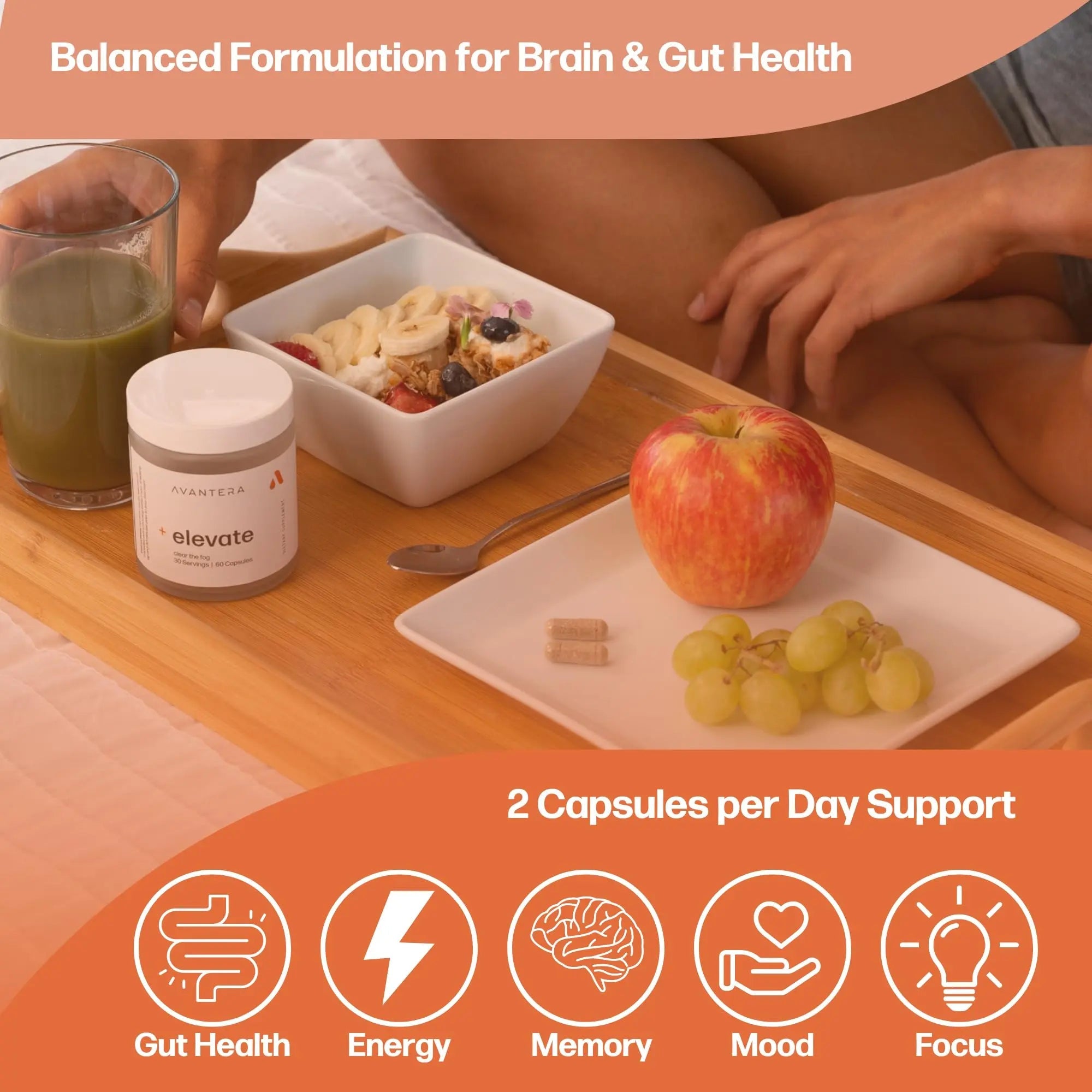 Avantera Premium Nootropic, Elevate | Energy, Focus, Mood, & Gut Health | 30 Day Supply Avantera Au supplements