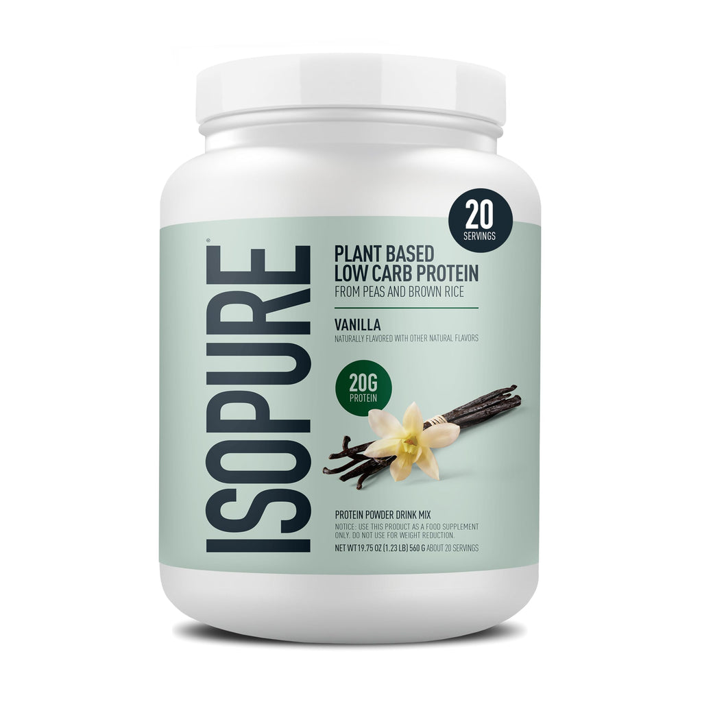 Isopure Plant-Based Protein Powder – 20g Organic Pea and Rice Protein with a Complete Amino Acid Profile – Supports Muscle Recovery