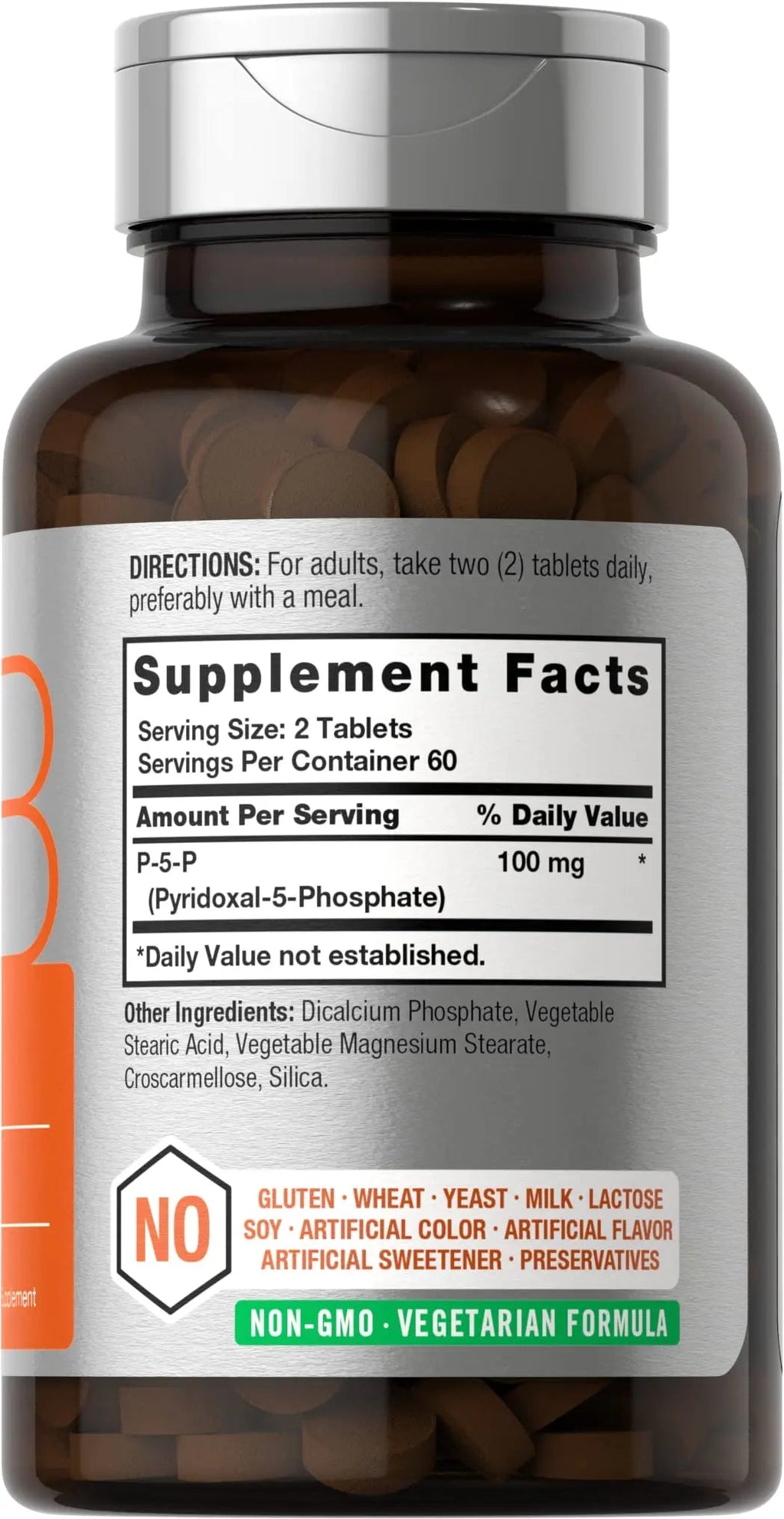 P-5-P Activated Vitamin B6 100mg | 120 Tablets | Vegetarian Supplement, Non-GMO Horbäach Au supplements