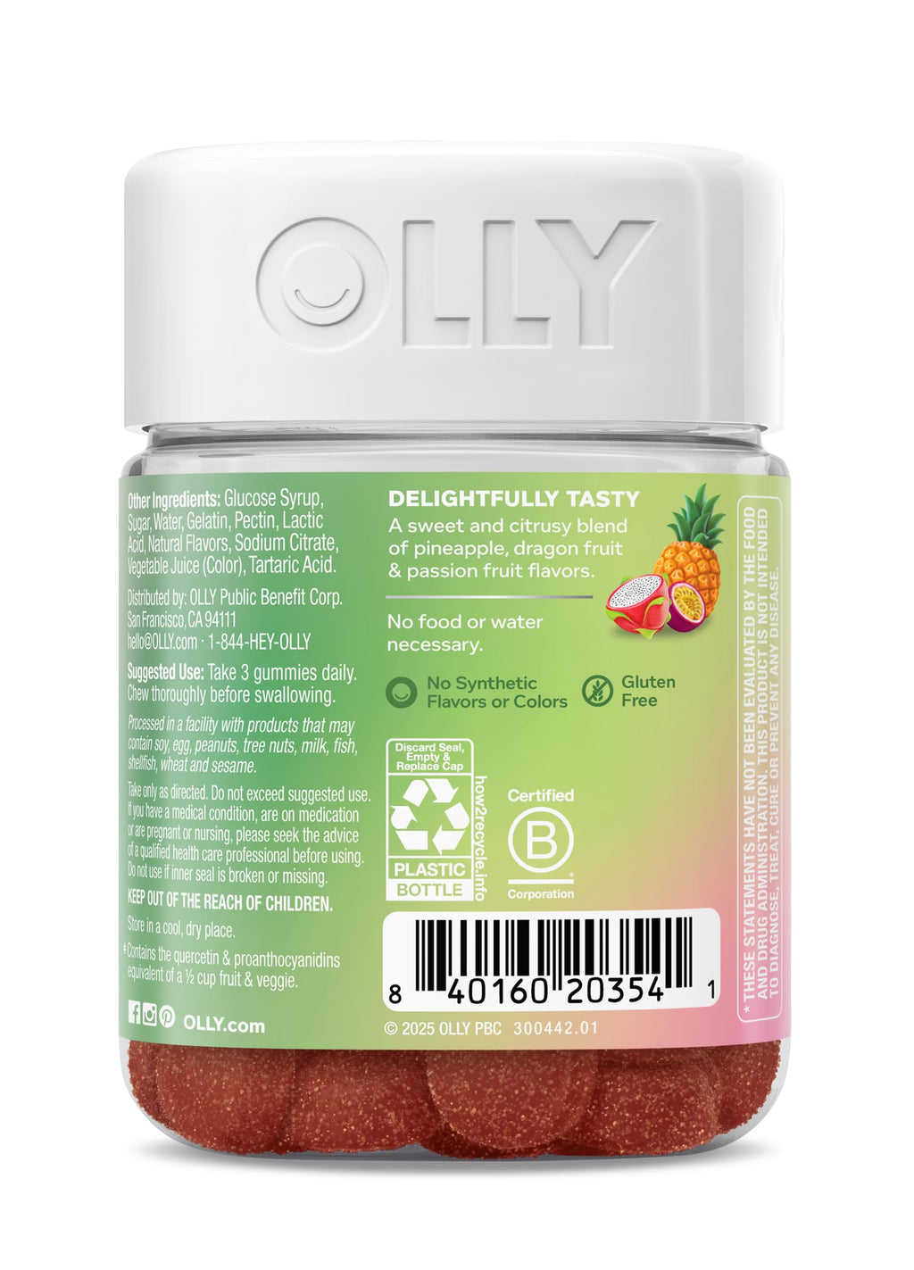 OLLY Supergood Superfoods Gummies, Supports Immune System & Digestive Health,* 15 Superfoods, Prebiotics, Vitamin C, Tropical Bliss Flavor