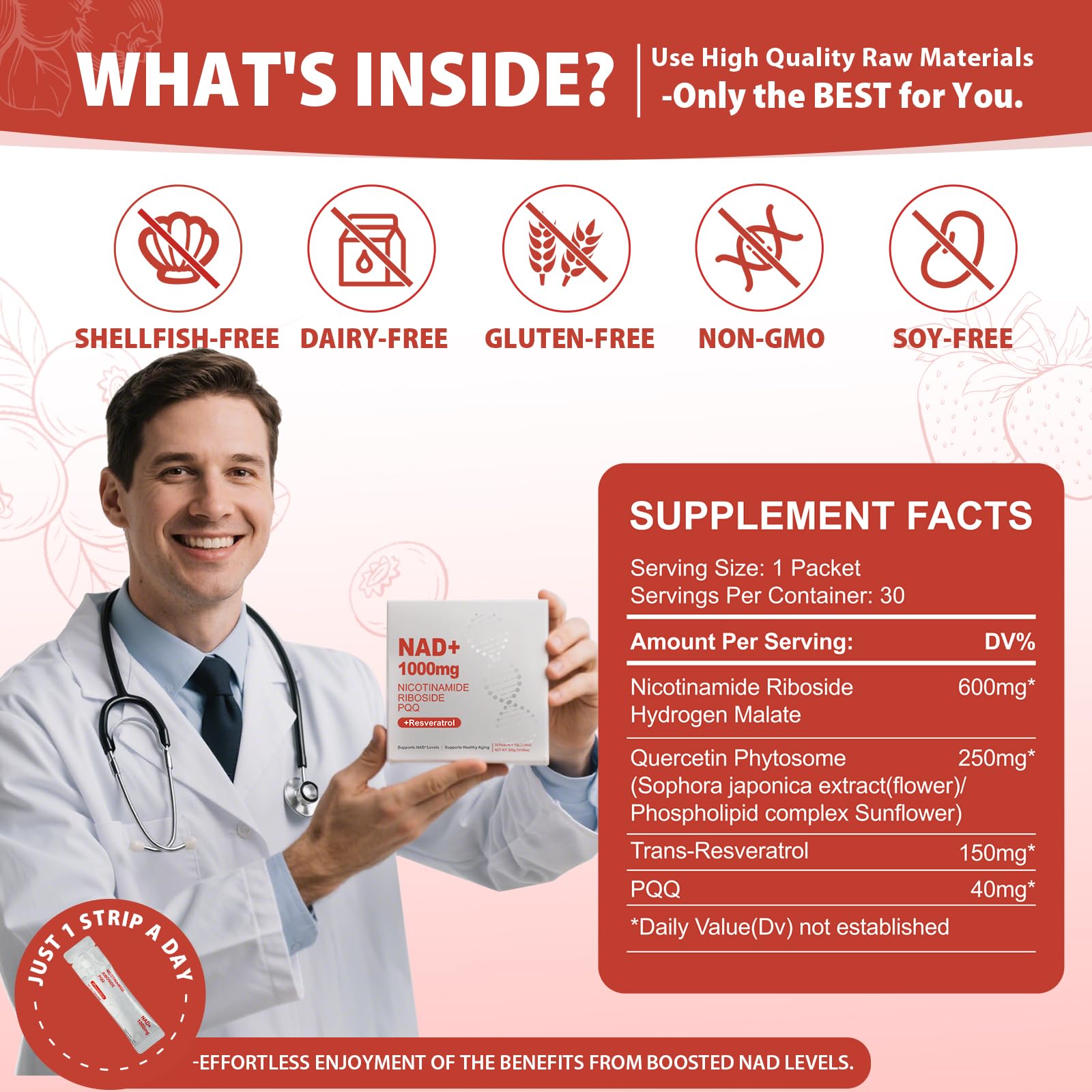 ZOROAHER 1000mg High-Potency NAD+ Liquid Supplement, Nicotinamide Riboside & Resveratrol with PQQ, Boosts Cellular Energy, Focus & Healthy Aging - 1 Pc ZOROAHER Au supplements