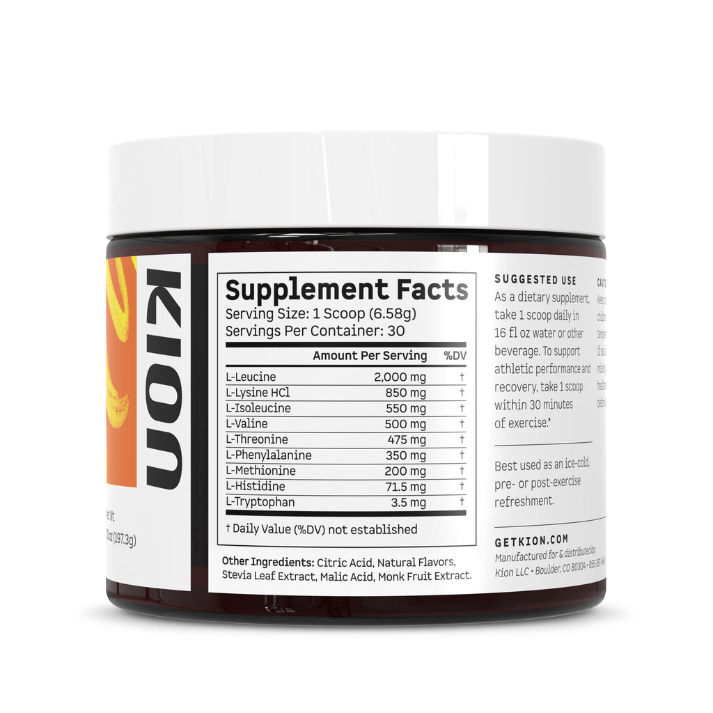 Kion Aminos Essential Amino Acids Powder - Amino Acid Nutritional Supplements, Aminos Powder, Essential Amino Energy No Caffeine, EAAs Amino Acids Powder